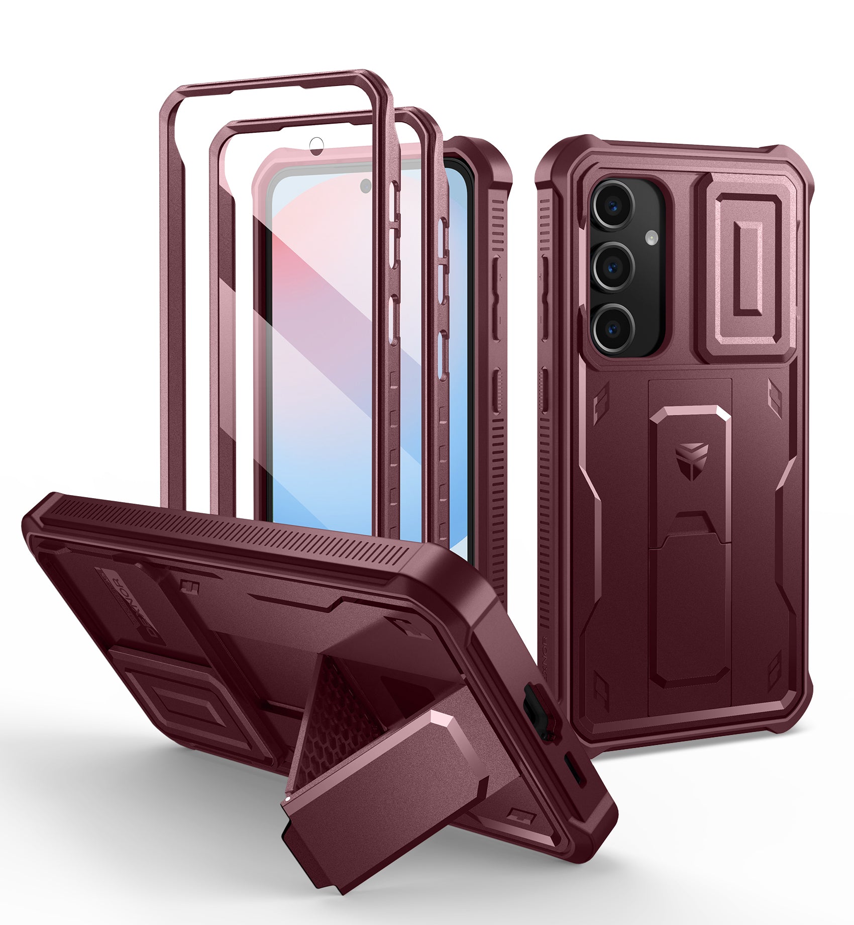 Dexnor Case for Samsung Galaxy S24 FE Full Body With Screen Protector Slide Camera Bumper Kickstand Heavy-duty Shockproof Rugged Cover.