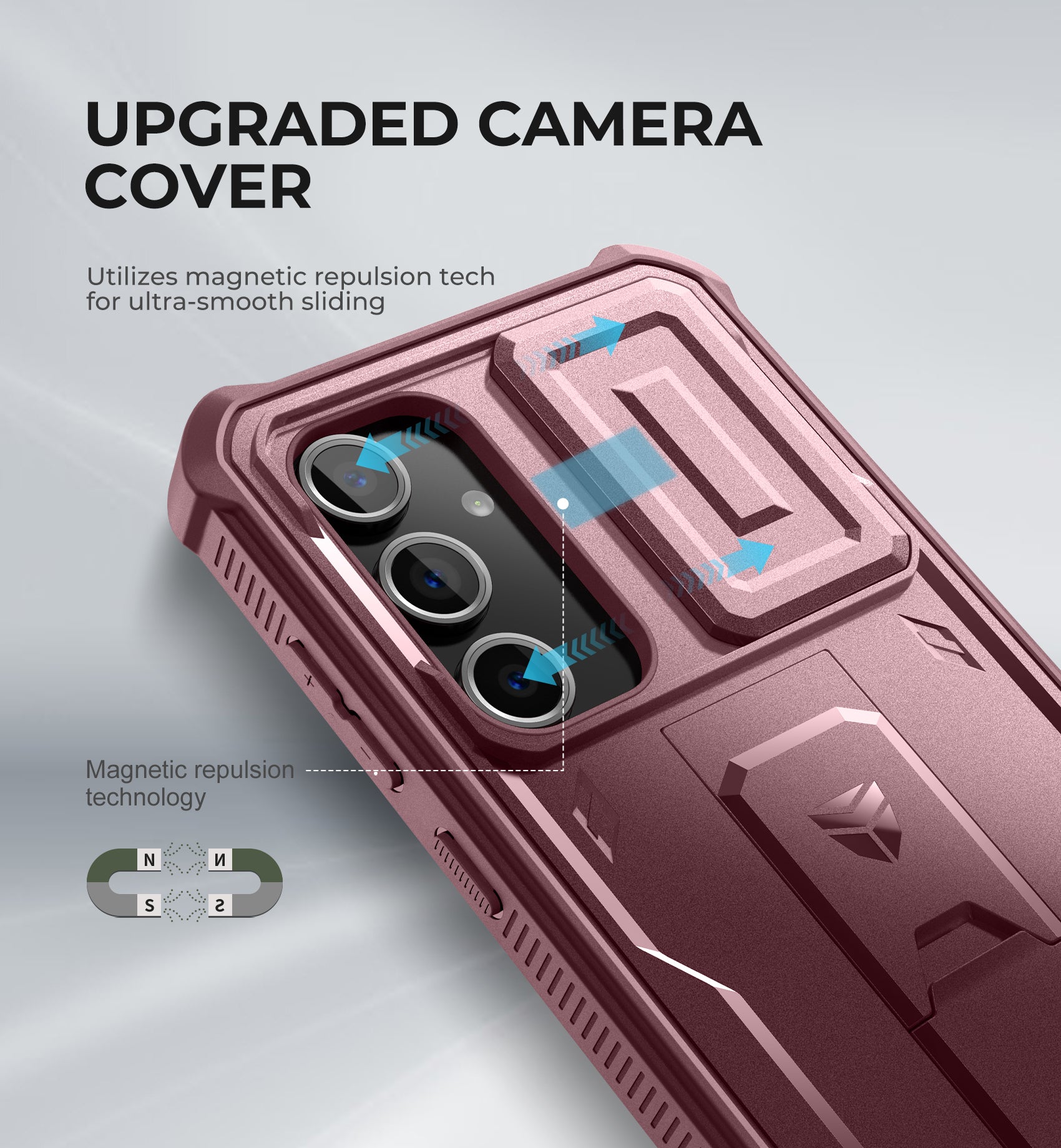 Dexnor Case for Samsung Galaxy S24 FE Full Body With Screen Protector Slide Camera Bumper Kickstand Heavy-duty Shockproof Rugged Cover.