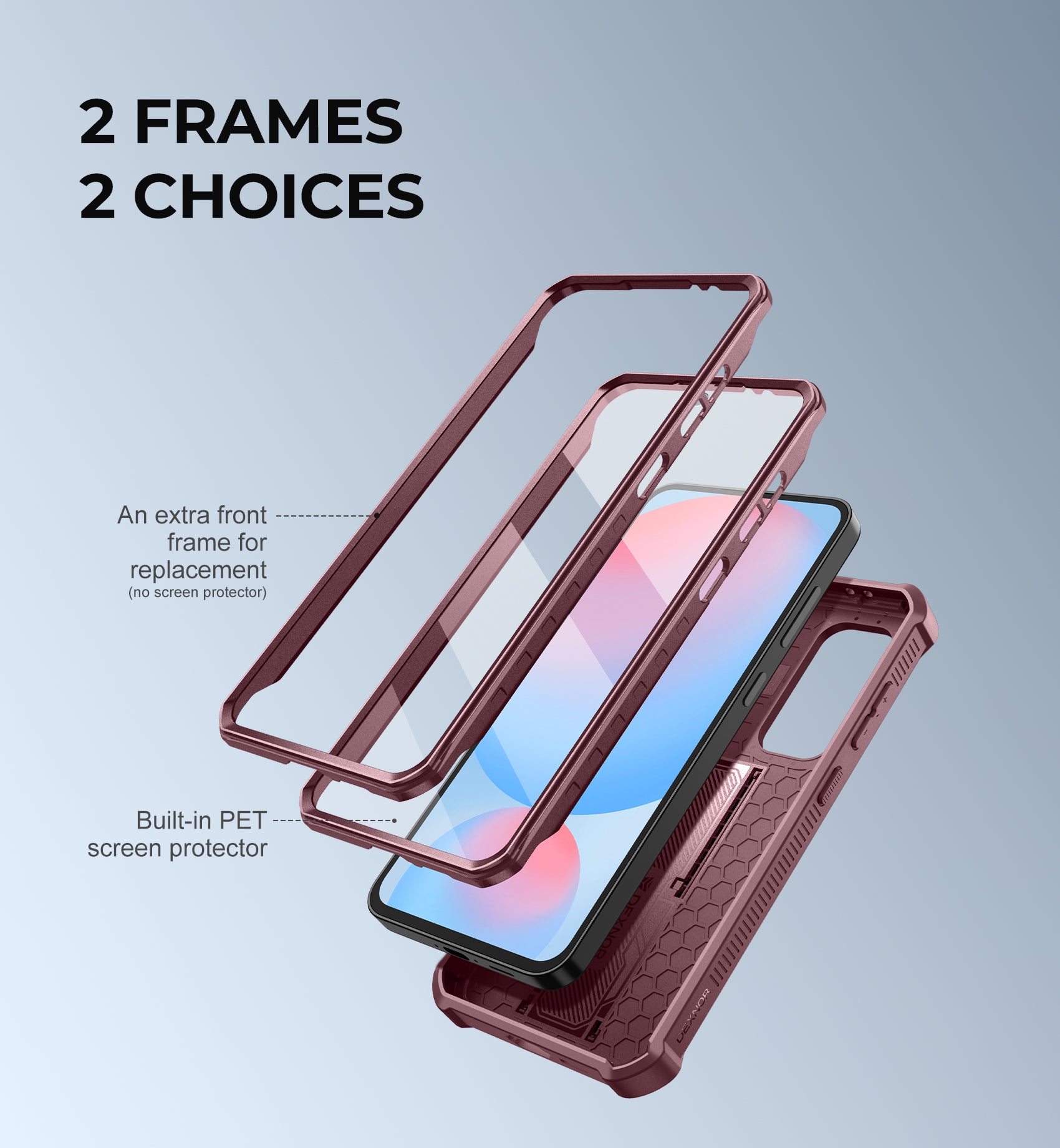 Dexnor Case for Samsung Galaxy S24 FE Full Body With Screen Protector Slide Camera Bumper Kickstand Heavy-duty Shockproof Rugged Cover.