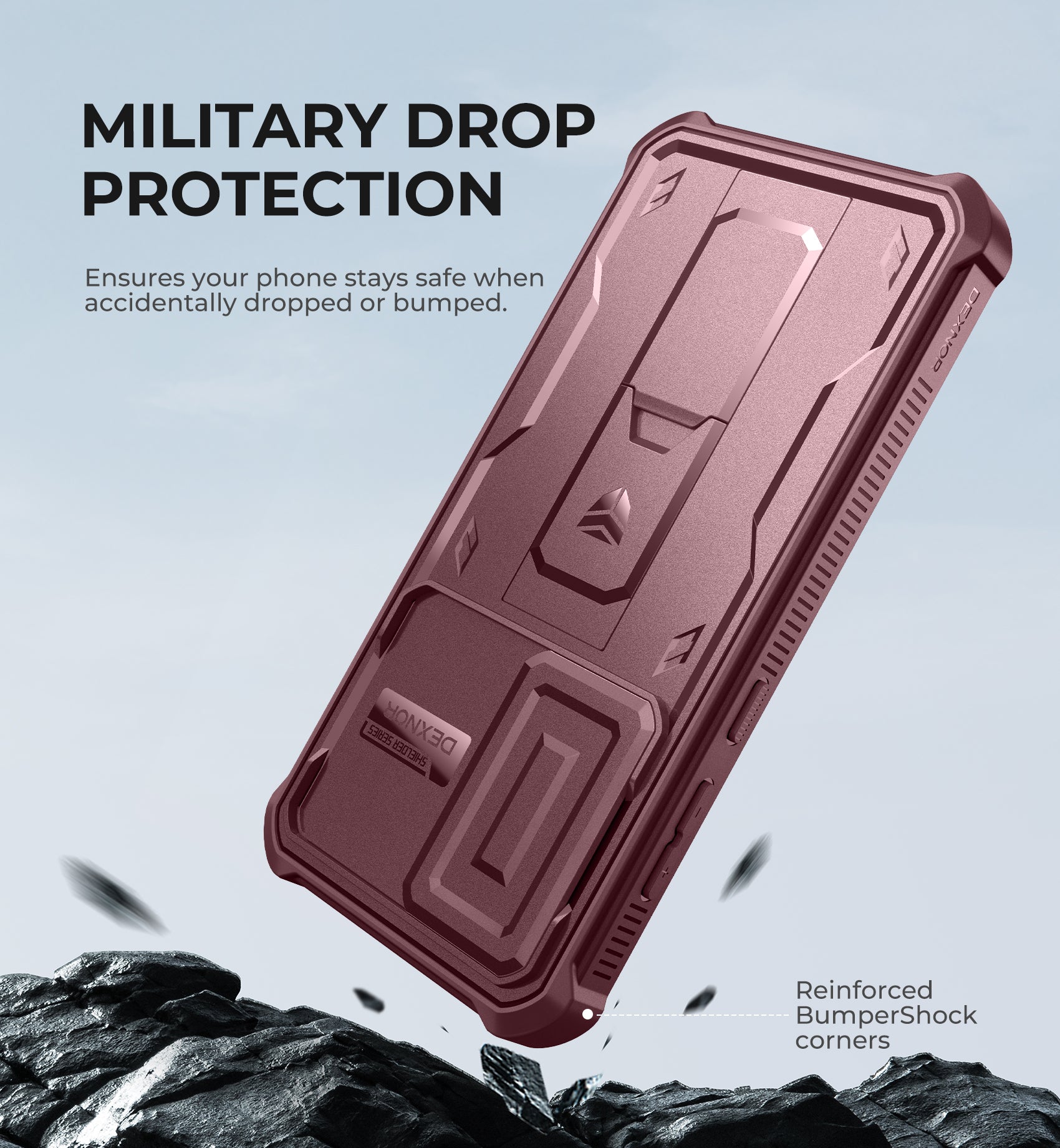 Dexnor Case for Samsung Galaxy S24 FE Full Body With Screen Protector Slide Camera Bumper Kickstand Heavy-duty Shockproof Rugged Cover.