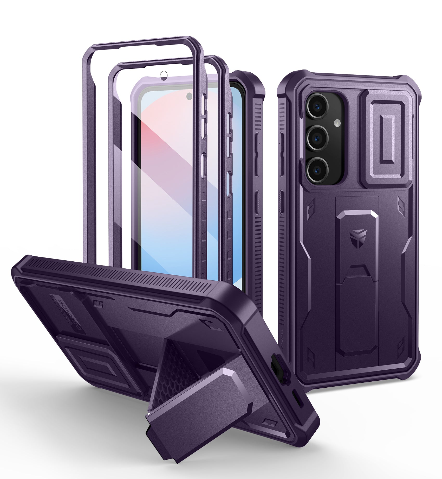 Dexnor Case for Samsung Galaxy S24 FE Full Body With Screen Protector Slide Camera Bumper Kickstand Heavy-duty Shockproof Rugged Cover.