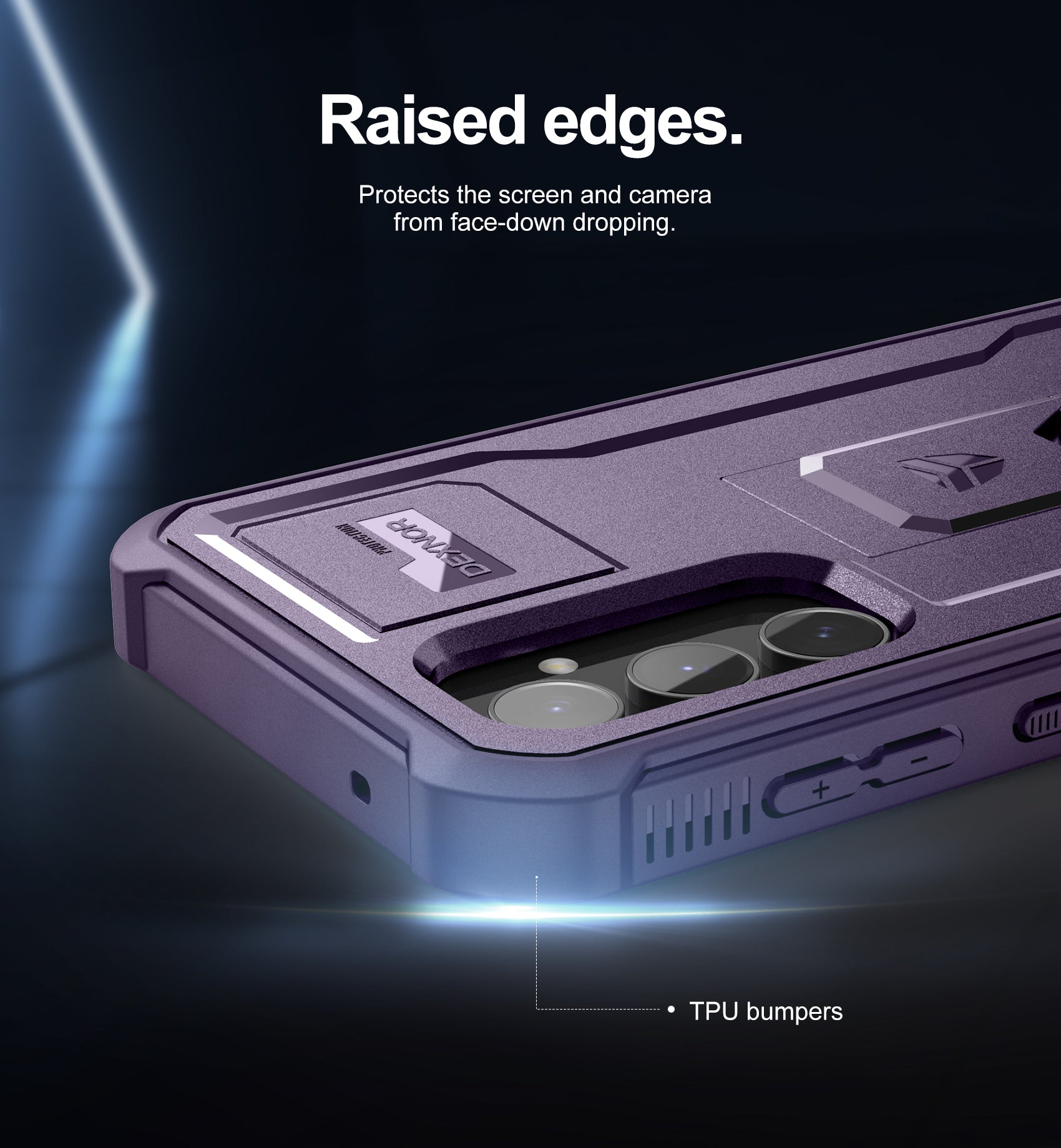 Dexnor Case for Samsung Galaxy S23 FE With Screen Protector Full Body Bumper Kickstand Heavy-duty Shockproof Rugged Cover.