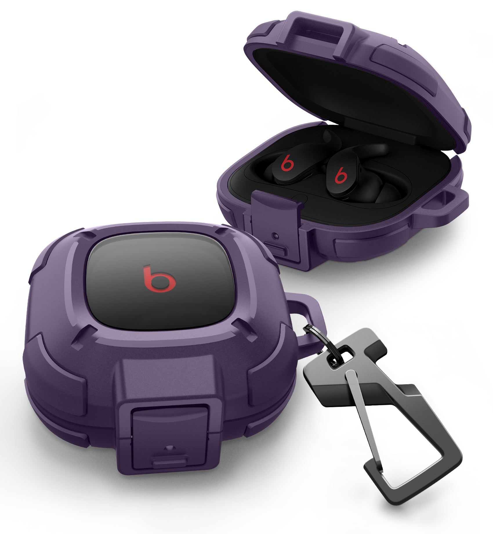 Dexnor Earphone Case for Beats Fit Pro 2021 with Secure Lock and Carabiner Full Body Bumper Shockproof Rugged Cover