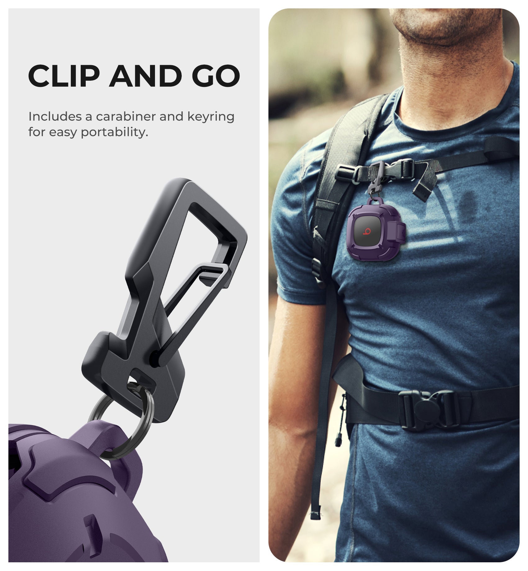 Dexnor Earphone Case for Beats Fit Pro 2021 with Secure Lock and Carabiner Full Body Bumper Shockproof Rugged Cover