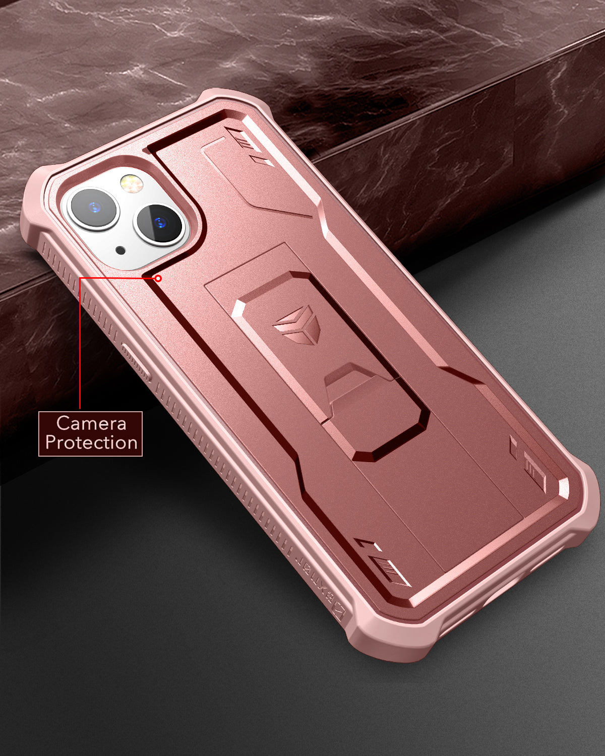 Dexnor for iphone 14/13 Case With Heavy-duty Shockproof Full Body Built-in Screen Protector Adjustable Kickstand