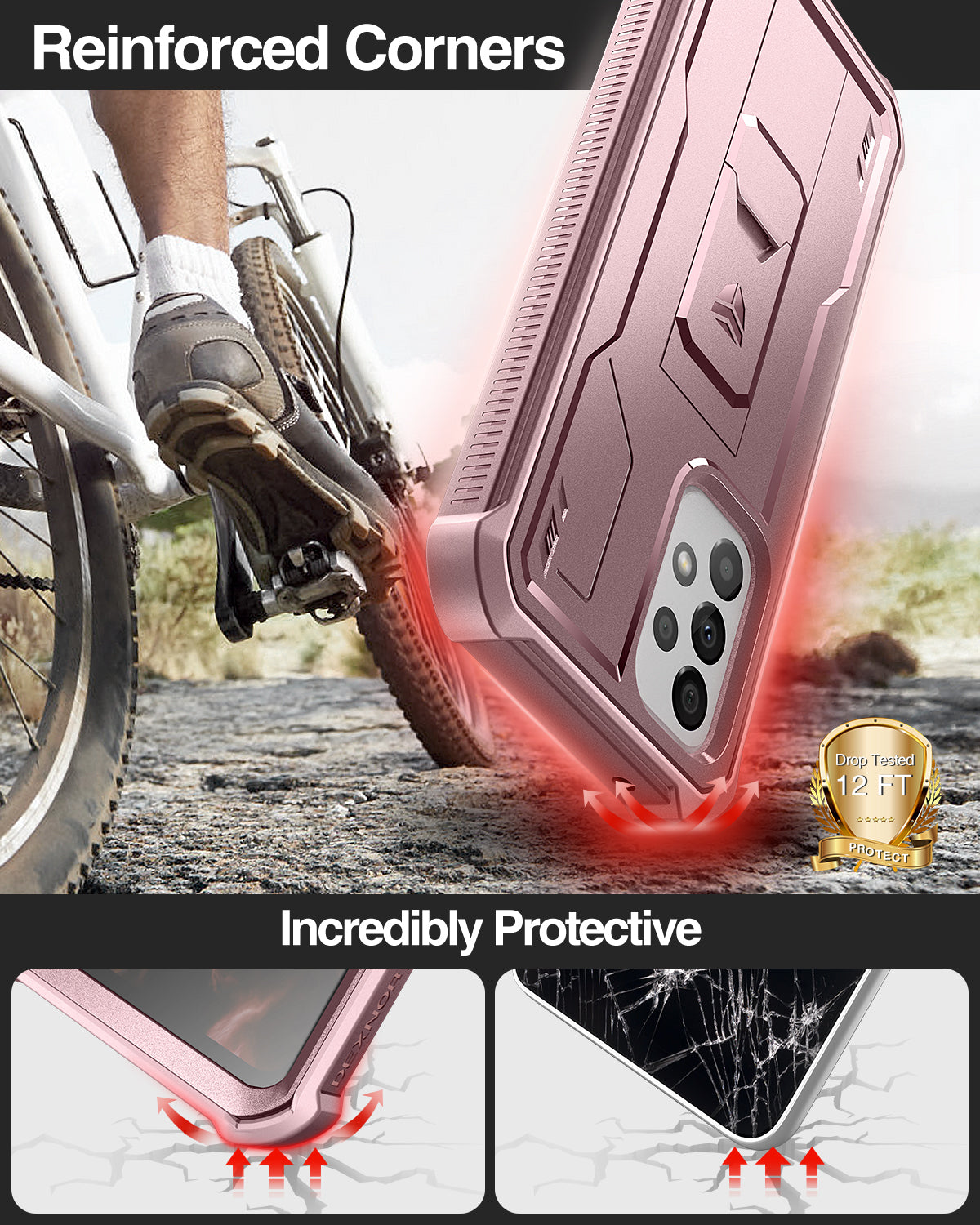 Dexnor Case for Samsung Galaxy A33 5G With Single Screen Protector Full Body Bumper Kickstand Heavy-duty Shockproof Rugged Cover.