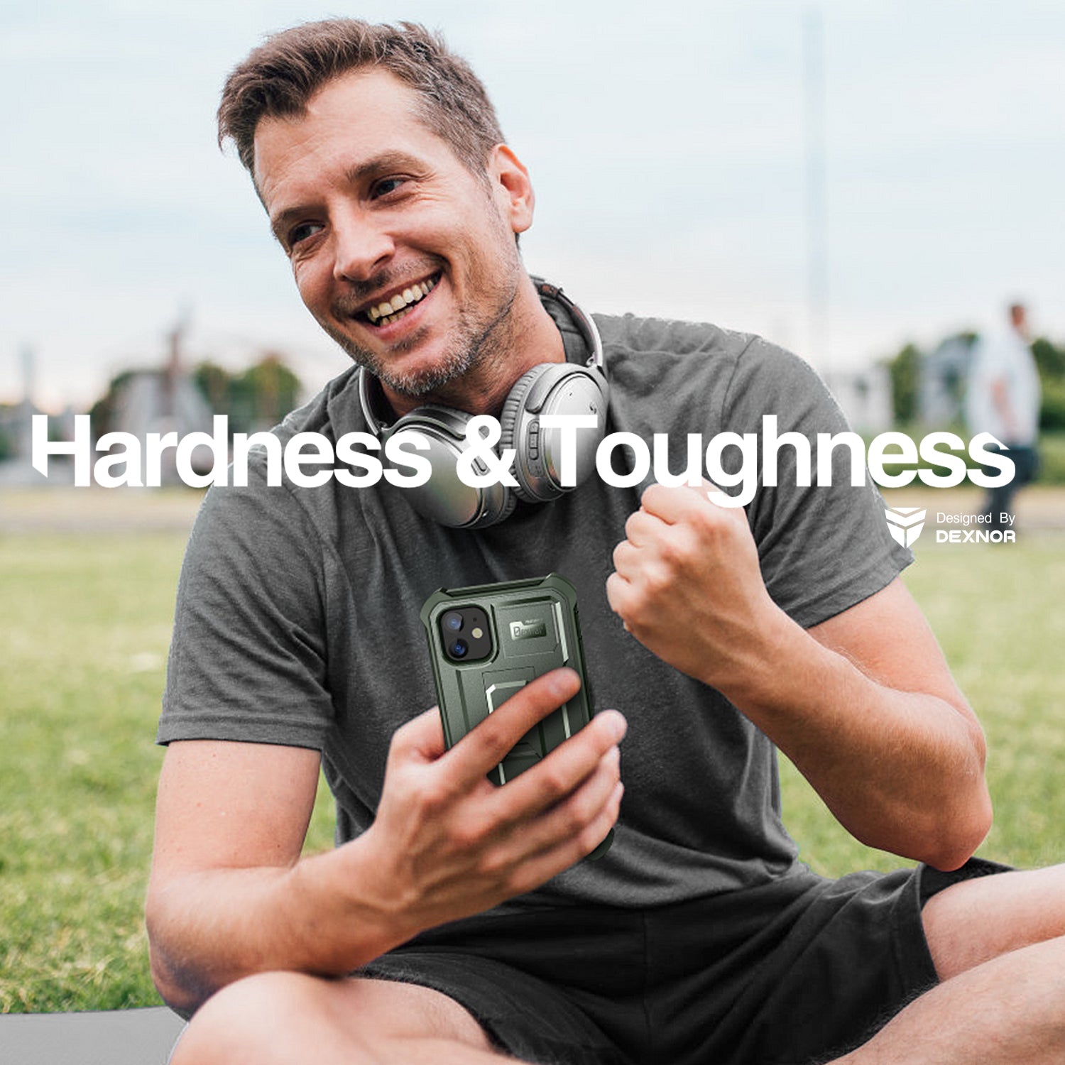 Dexnor Case for iPhone 11 With Screen Protector Full Body Bumper Kickstand Heavy-duty Shockproof Rugged Cover.