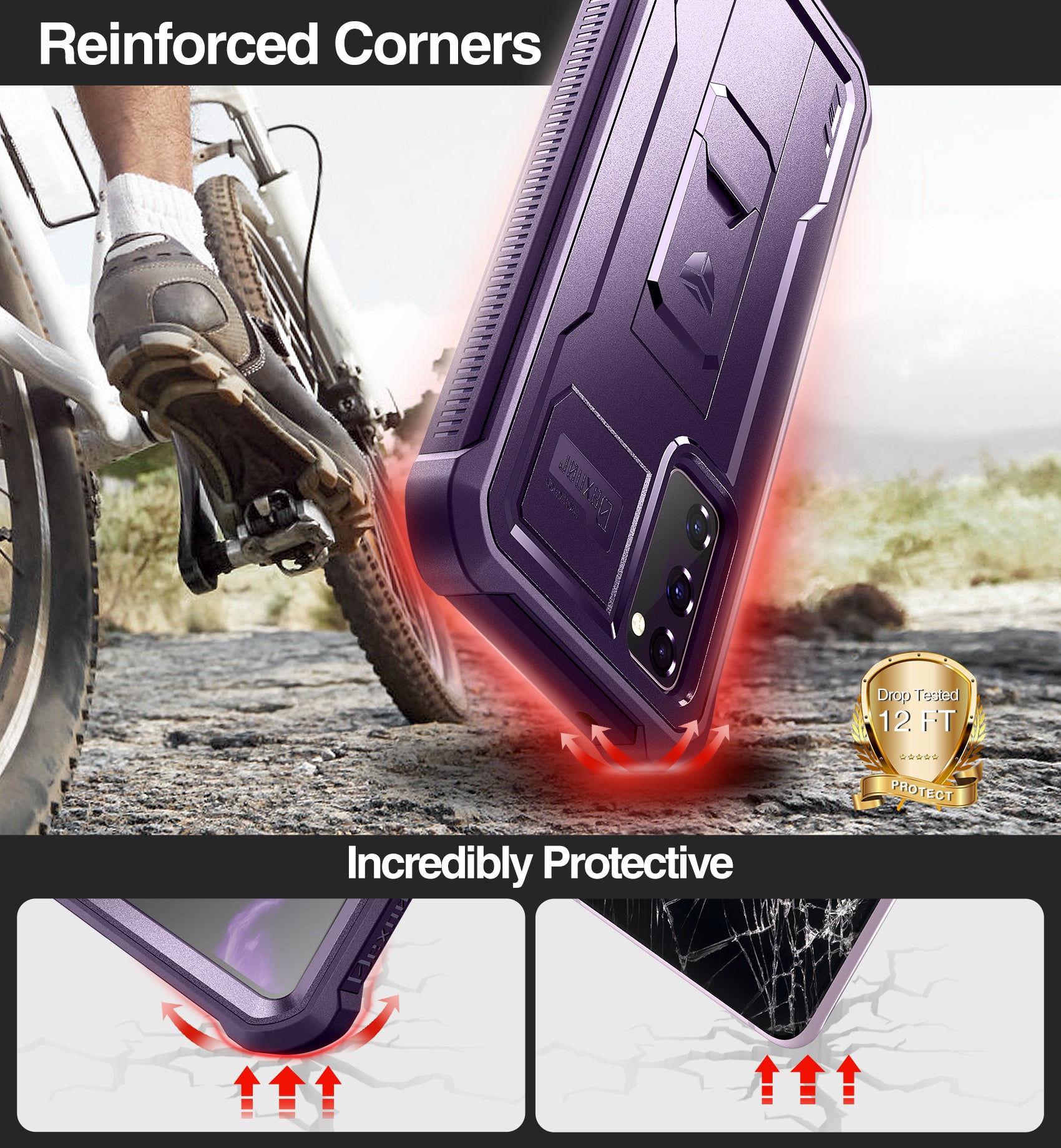 Dexnor Case for Samsung Galaxy S20 FE With Single Screen Protector Full Body Bumper Kickstand Heavy-duty Shockproof Rugged Cover