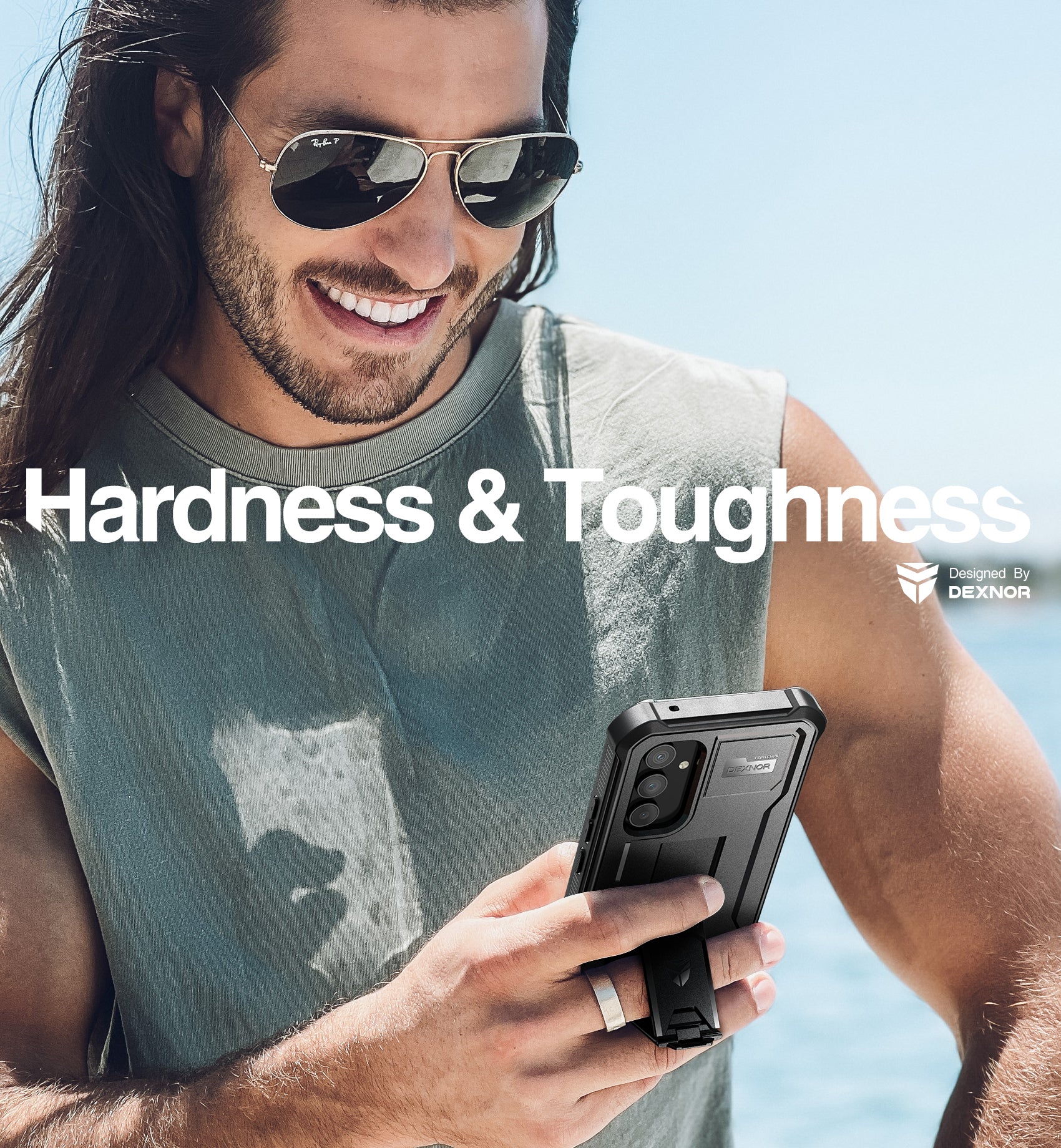 Dexnor Case for Samsung Galaxy A54 5G With Screen Protector Full Body Bumper Kickstand Heavy-duty Shockproof Rugged Cover.