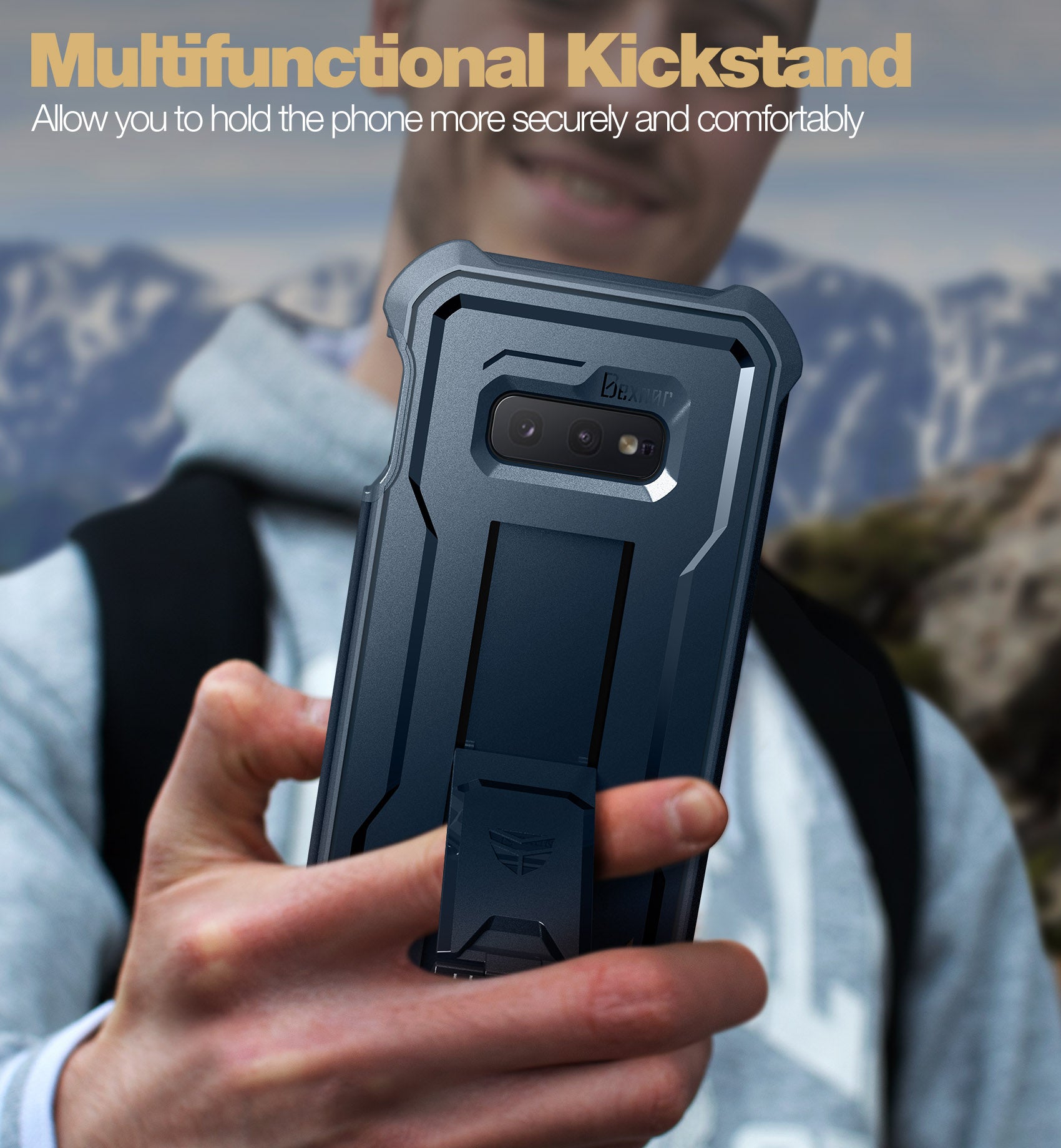 Dexnor Case for Samsung Galaxy S10E With Single Screen Protector Full Body Bumper Kickstand Heavy-duty Shockproof Rugged Cover