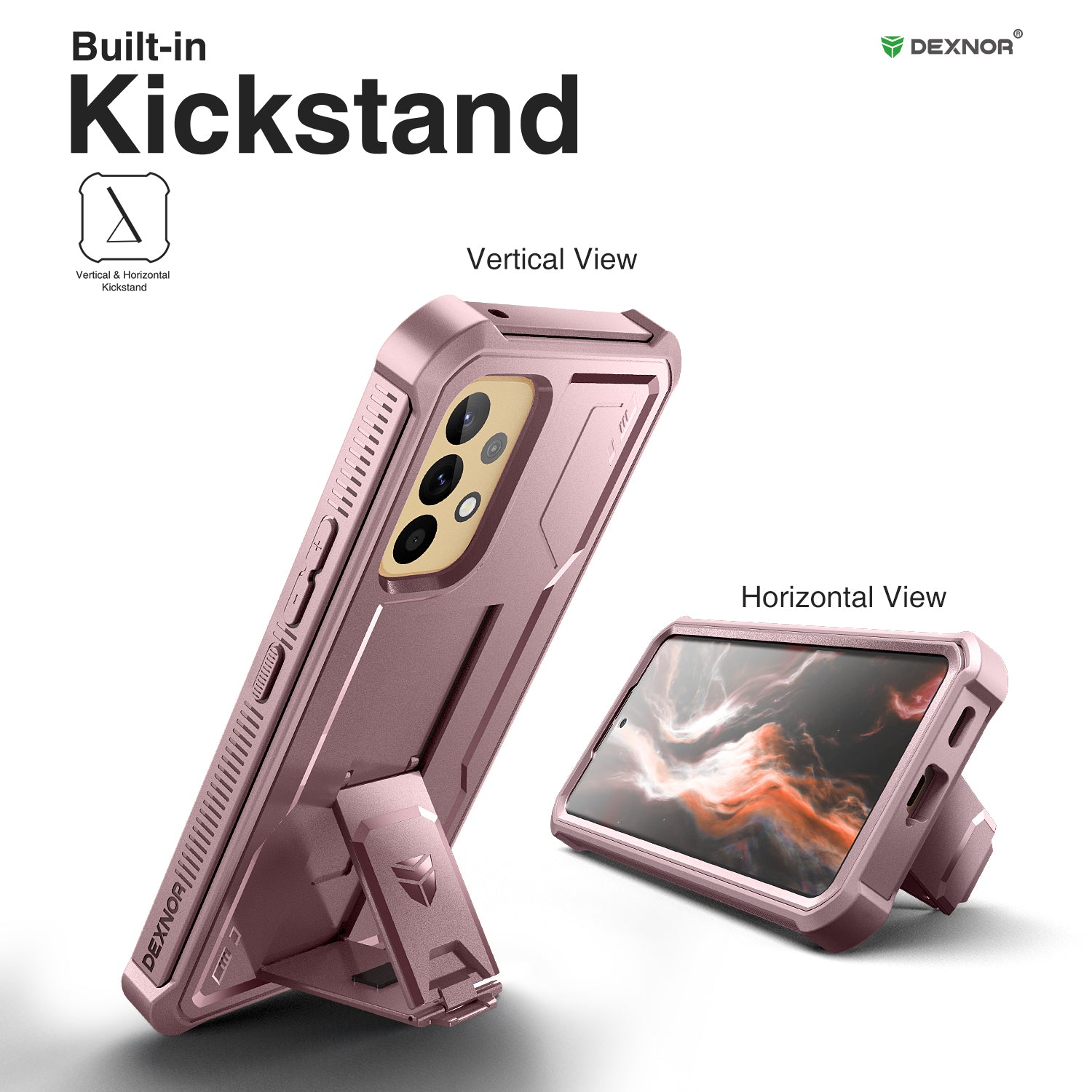 Dexnor Case for Samsung Galaxy A53 5G With Single Screen Protector Full Body Bumper Kickstand Heavy-duty Shockproof Rugged Cover.
