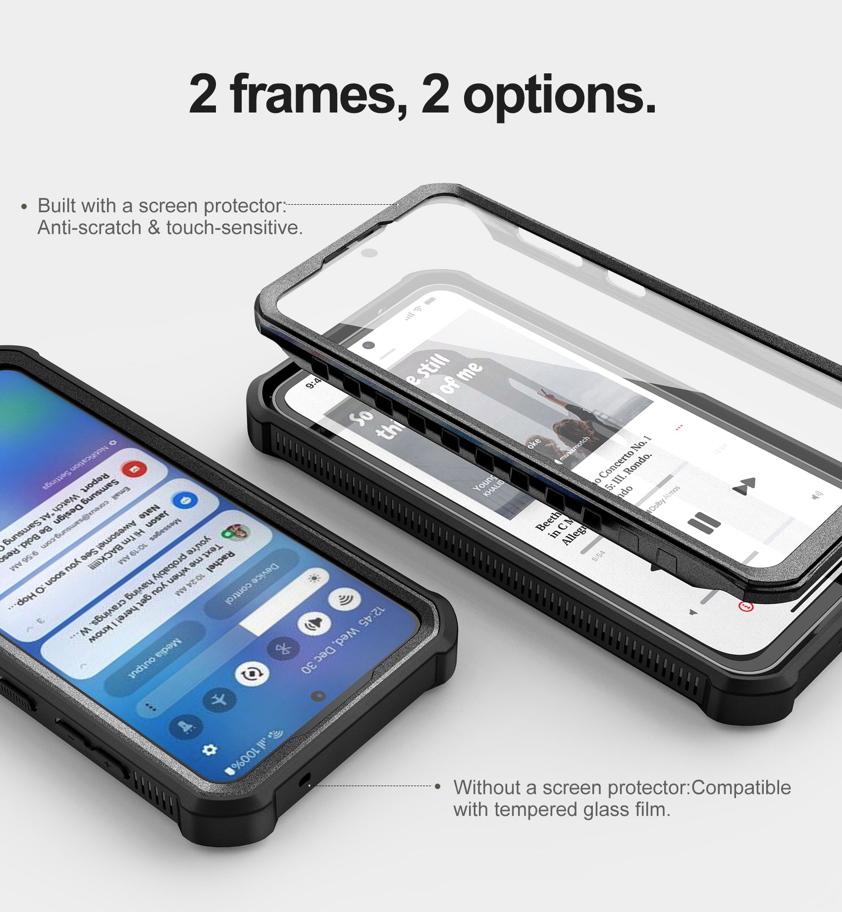 Dexnor Case for Samsung Galaxy S23 FE With Screen Protector Full Body Bumper Kickstand Heavy-duty Shockproof Rugged Cover.