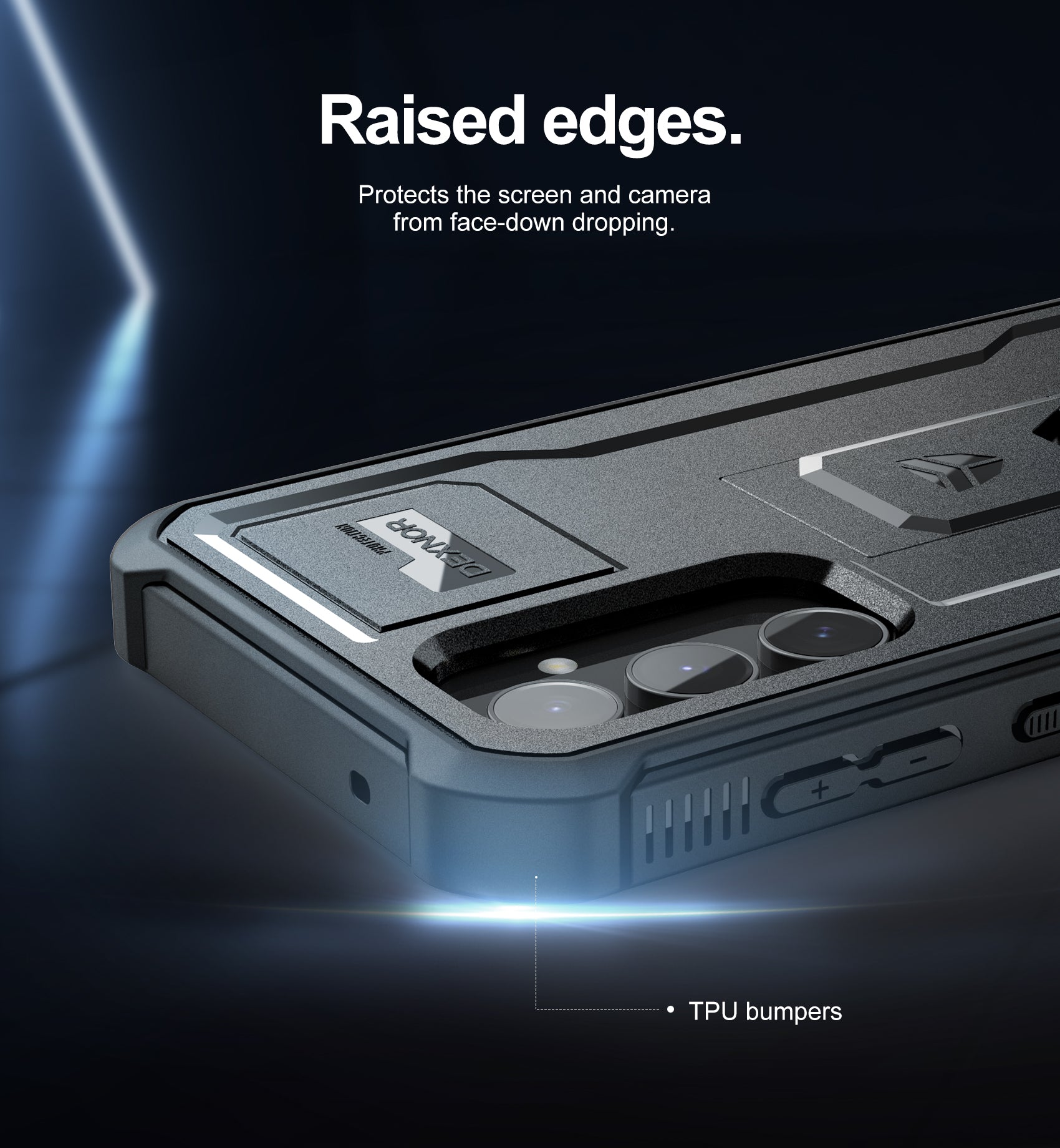 Dexnor Case for Samsung Galaxy S23 FE With Screen Protector Full Body Bumper Kickstand Heavy-duty Shockproof Rugged Cover.