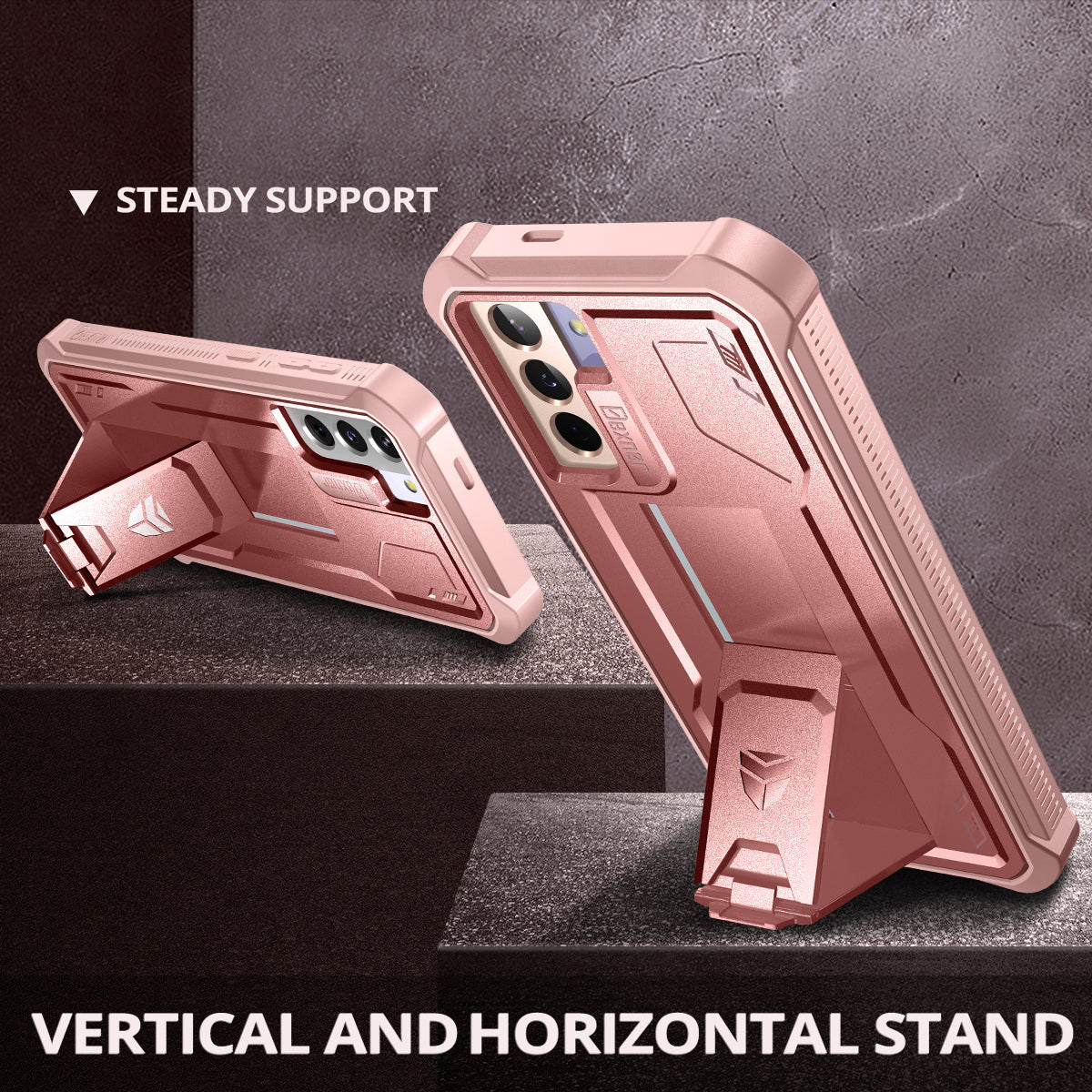 Dexnor Case for Samsung Galaxy S21 With Single Screen Protector Full Body Bumper Kickstand Heavy-duty Shockproof Rugged Cover.