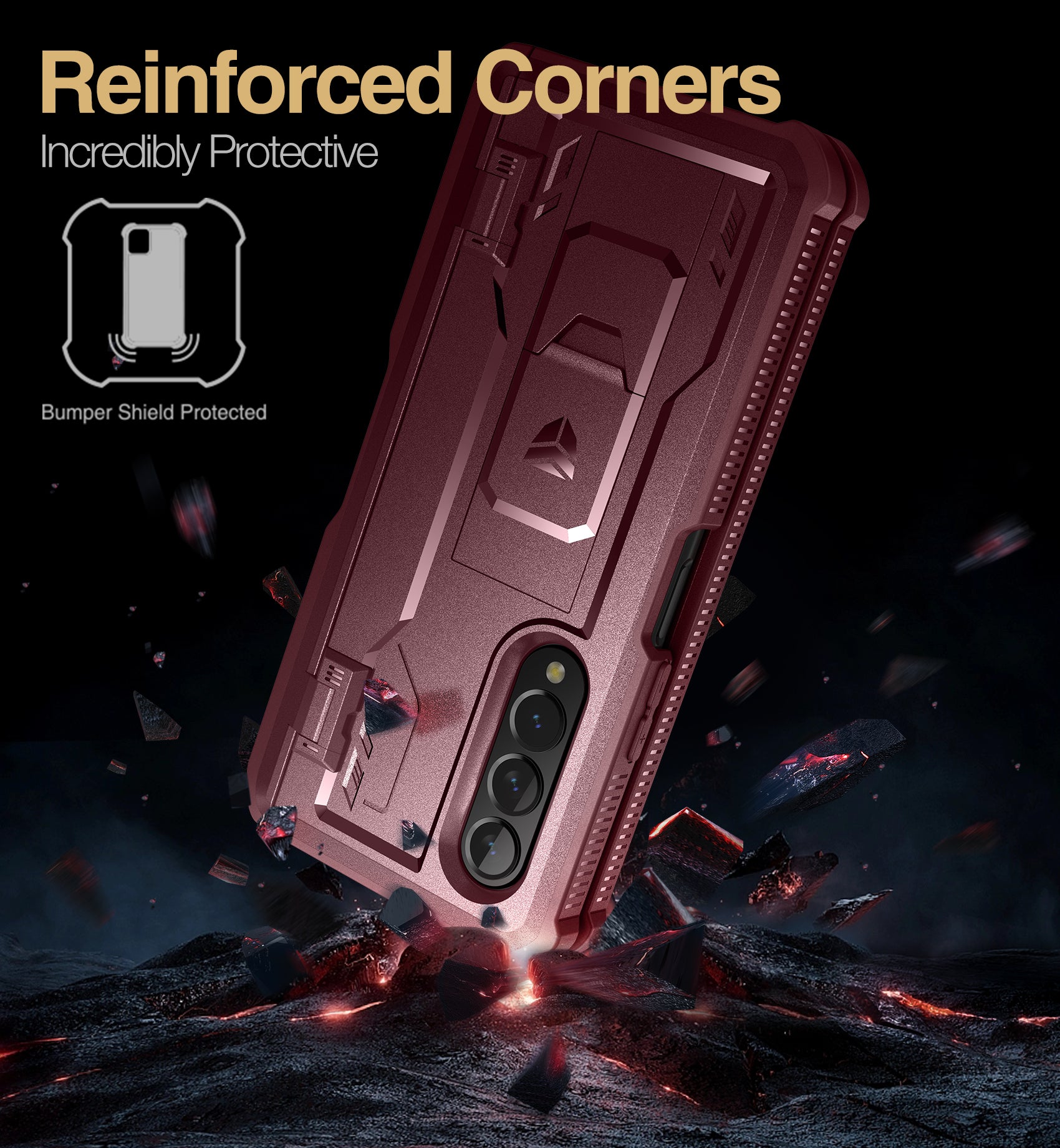 Dexnor Case for Samsung Galaxy Z Fold 3 With Hinge Coverage Screen Protector Full Body Bumper Kickstand Heavy-duty Shockproof Rugged Cover.