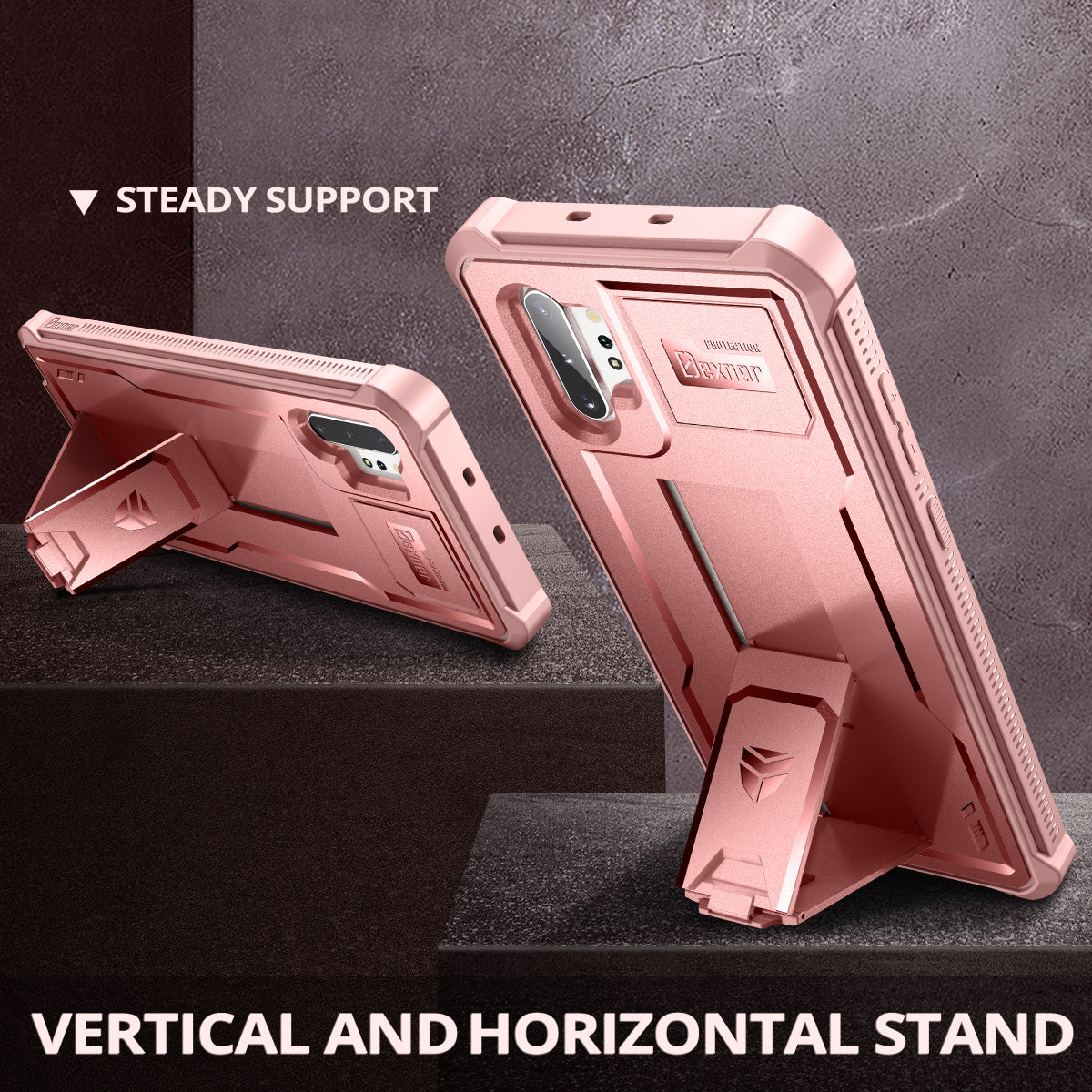 Dexnor Case for Samsung Galaxy Note 10+ With Single Screen Protector Full Body Bumper Kickstand Heavy-duty Shockproof Rugged Cover.