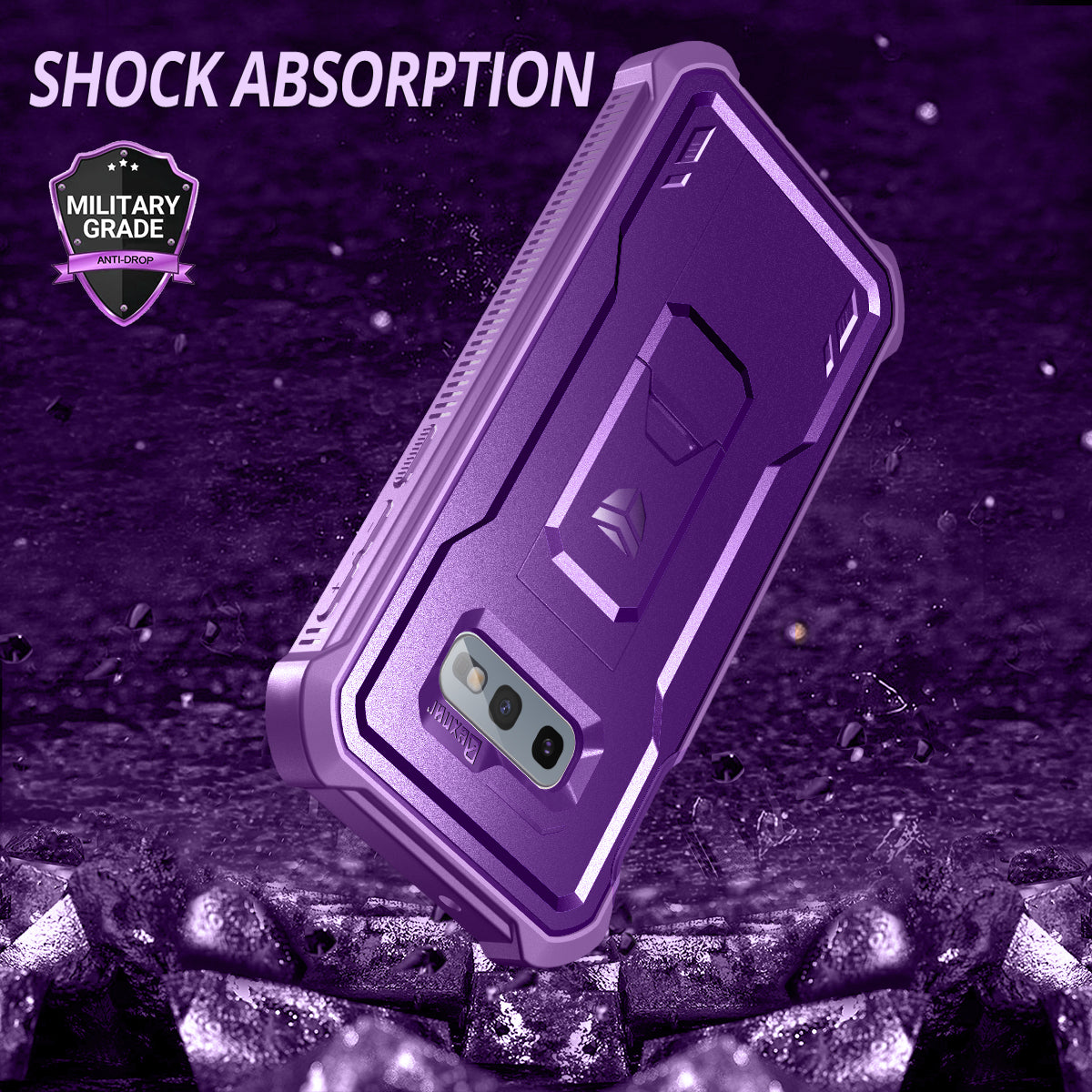 Dexnor Case for Samsung Galaxy S10E With Single Screen Protector Full Body Bumper Kickstand Heavy-duty Shockproof Rugged Cover