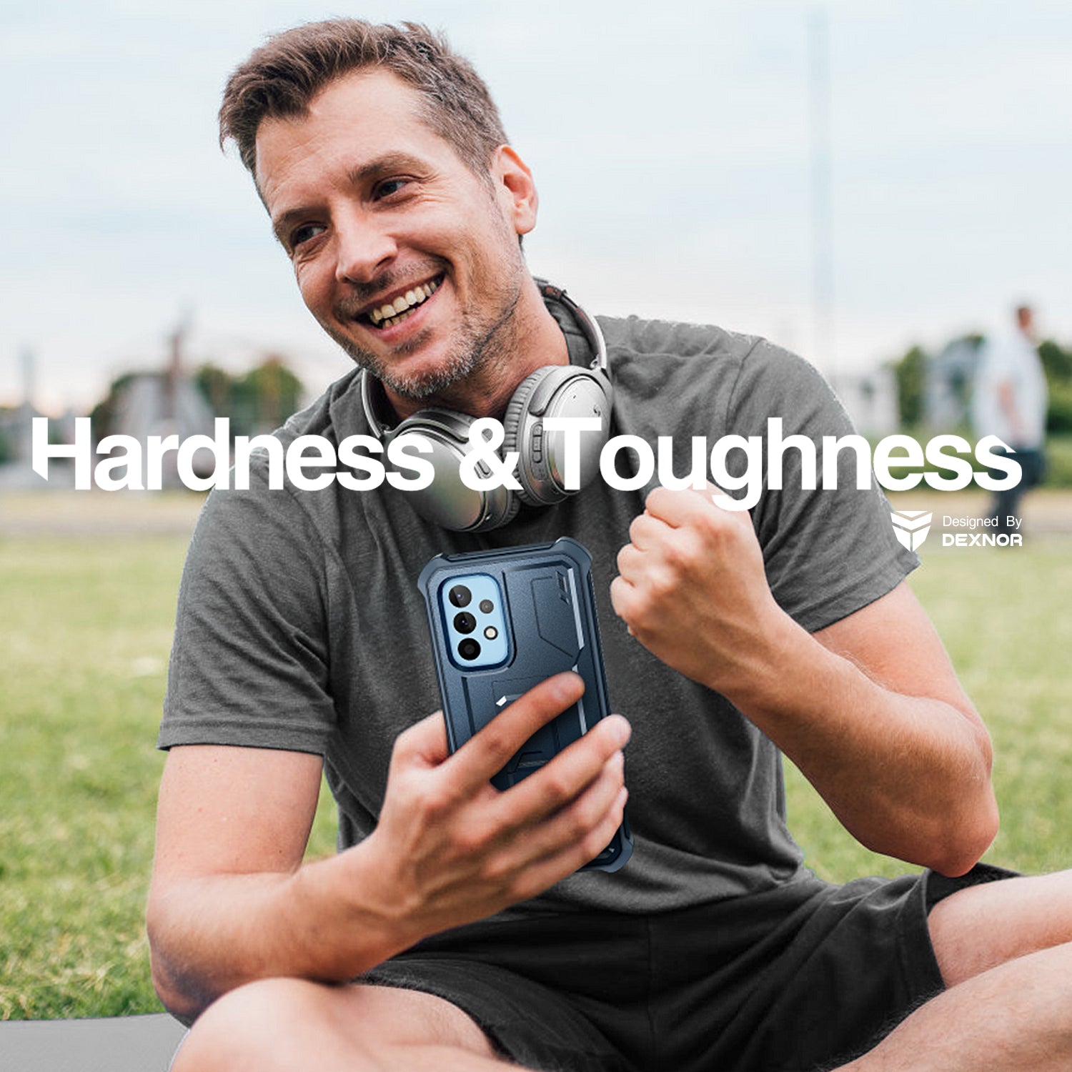 Dexnor Case for Samsung Galaxy A53 5G With Single Screen Protector Full Body Bumper Kickstand Heavy-duty Shockproof Rugged Cover.