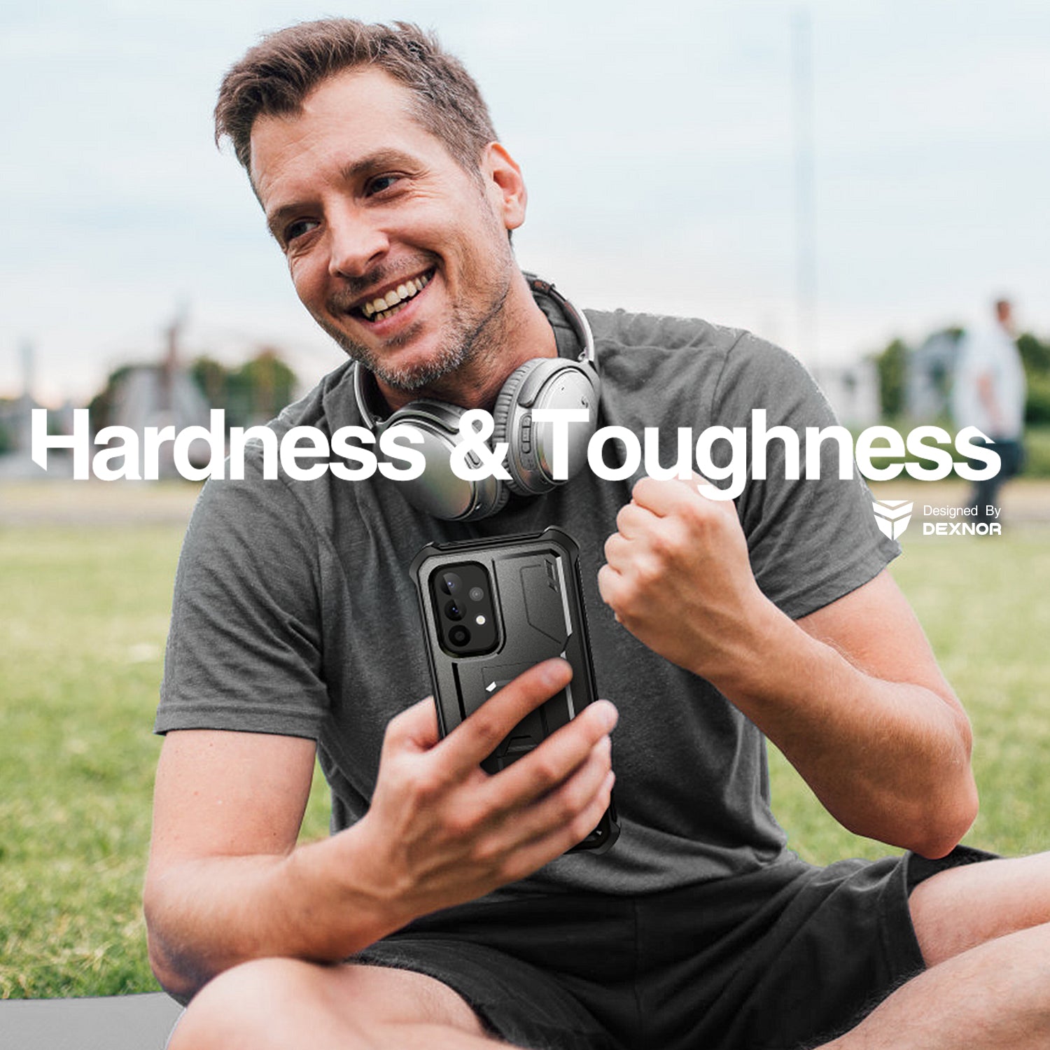 Dexnor Case for Samsung Galaxy A53 5G With Single Screen Protector Full Body Bumper Kickstand Heavy-duty Shockproof Rugged Cover.