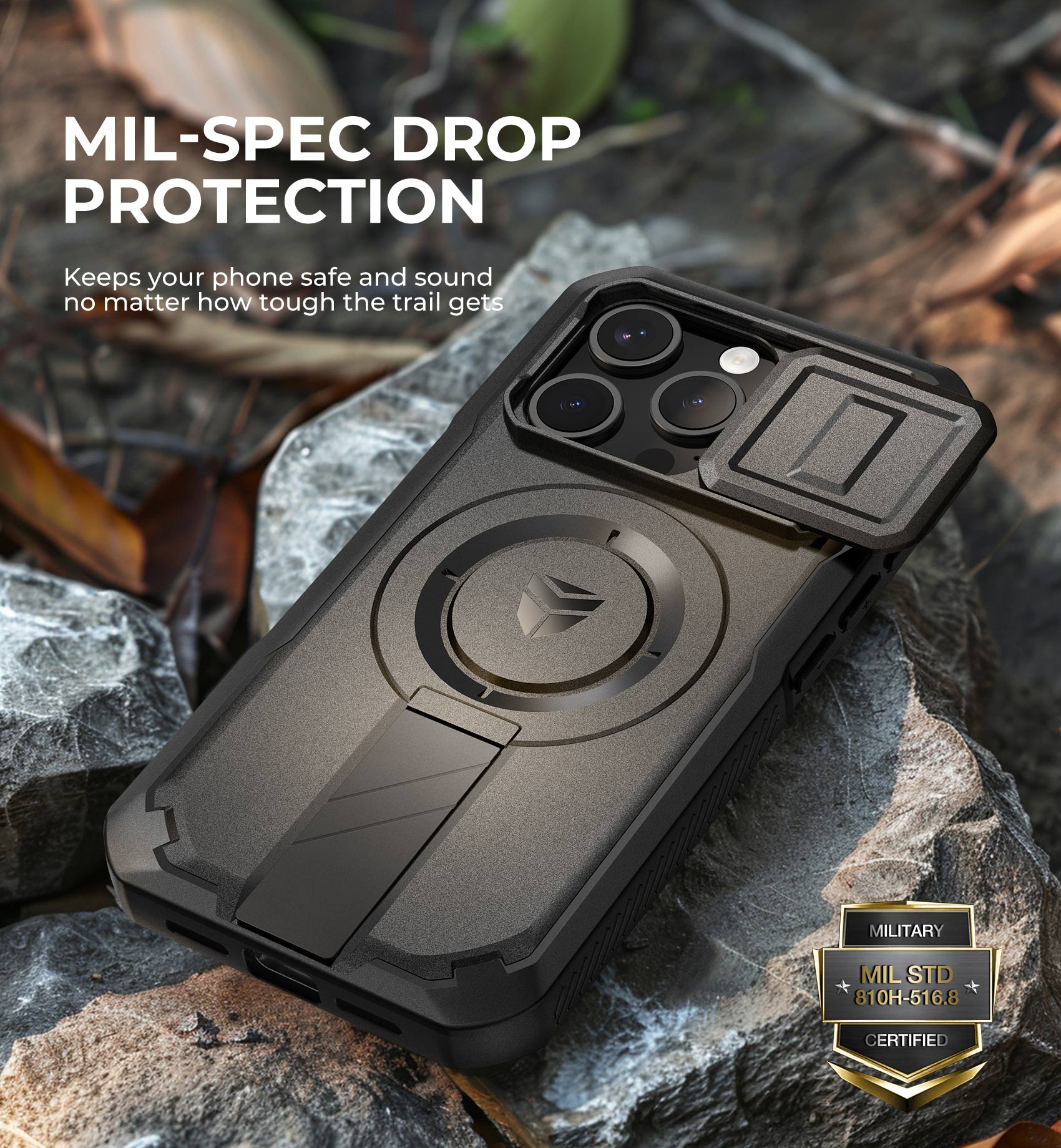 Dexnor Durable Case for iPhone 15 Pro with Built In Screen Protector and Slide Camera Cover 360 Magsafe Rugged Bumper Cover