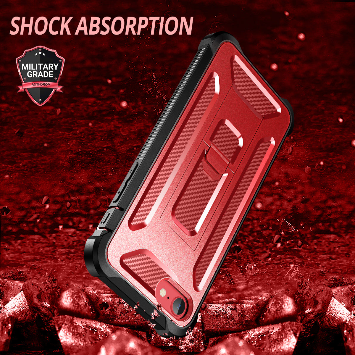 Dexnor Case for iPhone SE2020(iphone7/iphone8 universal)With Screen Protector Full Body Bumper Kickstand Heavy-duty Shockproof Rugged Cover.