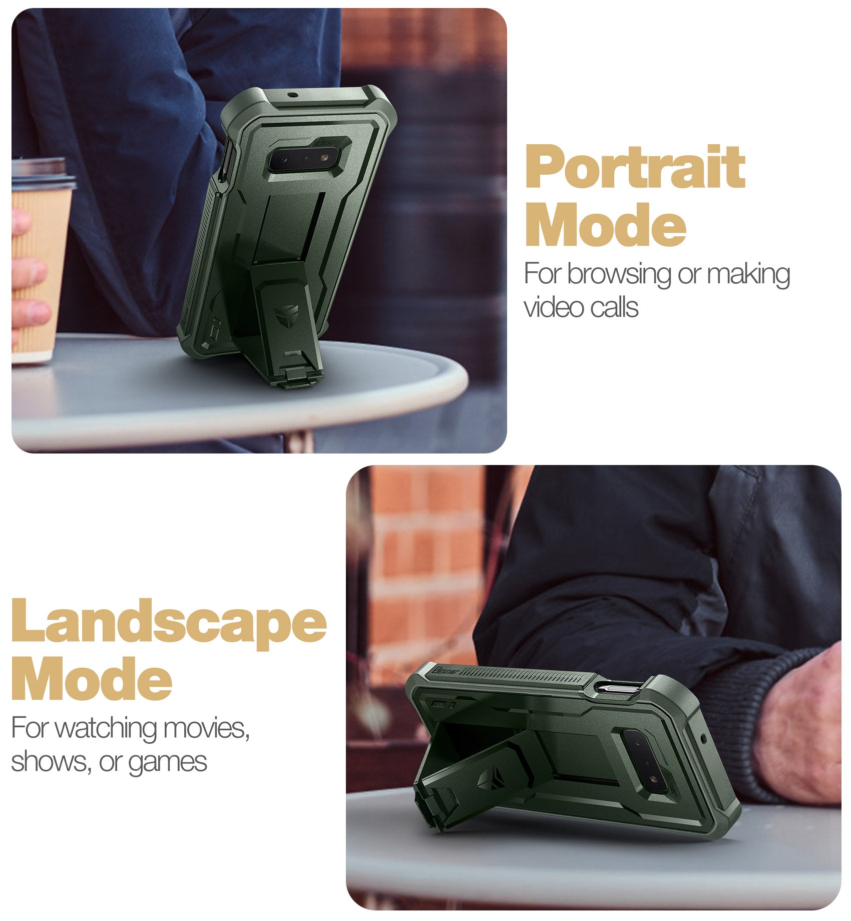Dexnor Case for Samsung Galaxy S10E With Single Screen Protector Full Body Bumper Kickstand Heavy-duty Shockproof Rugged Cover