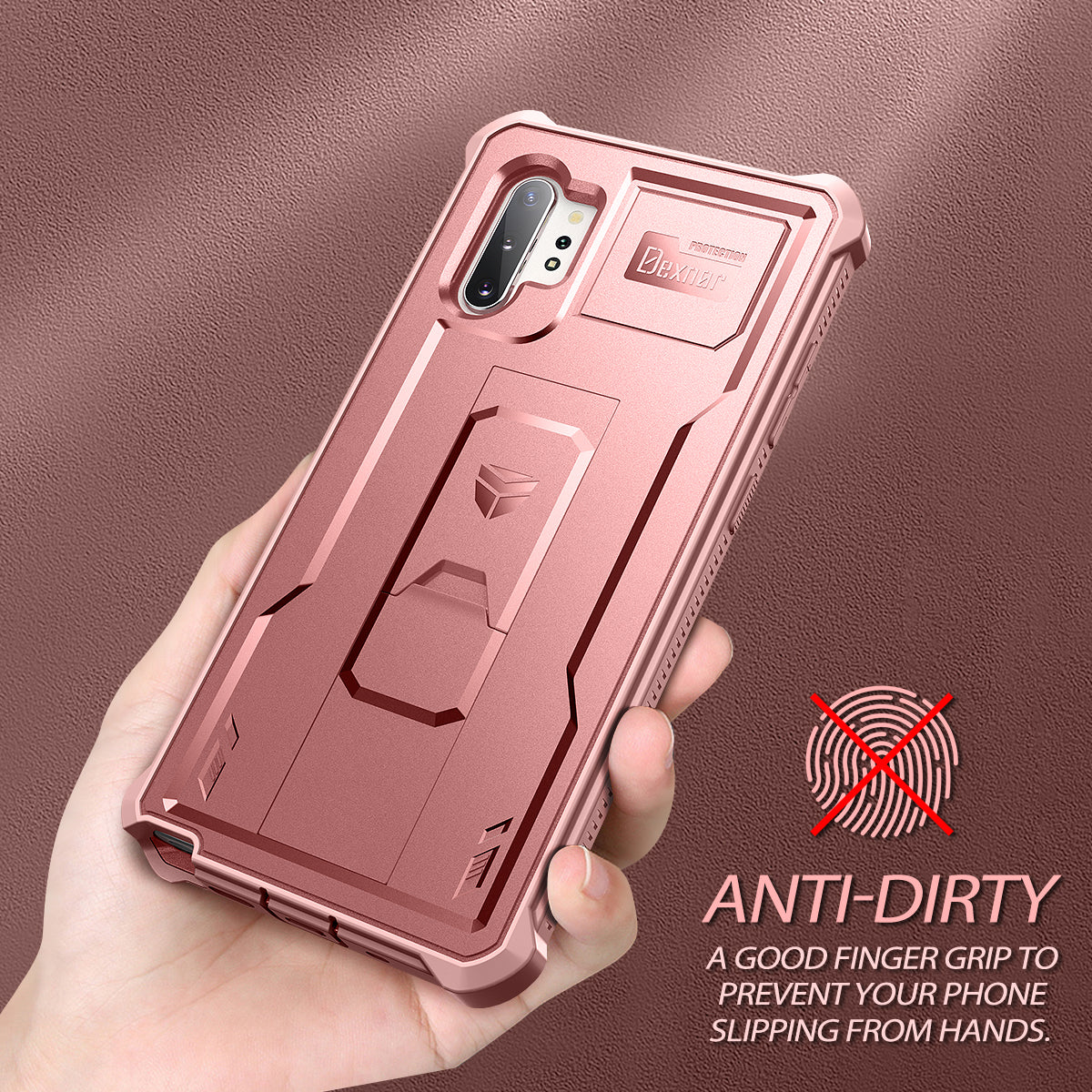 Dexnor Case for Samsung Galaxy Note 10+ With Single Screen Protector Full Body Bumper Kickstand Heavy-duty Shockproof Rugged Cover.