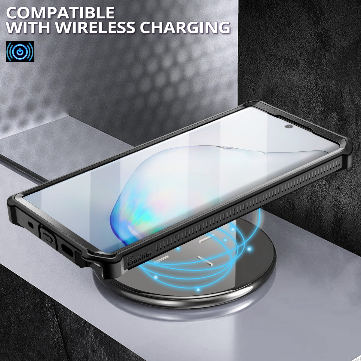Dexnor Case for Samsung Galaxy Note 10+ With Single Screen Protector Full Body Bumper Kickstand Heavy-duty Shockproof Rugged Cover.