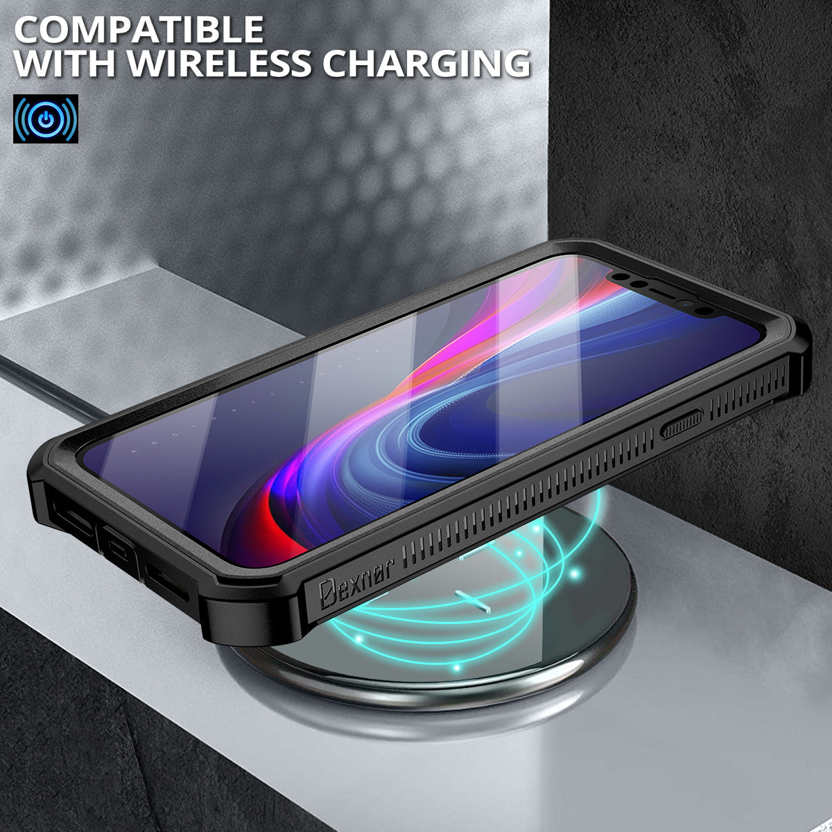 Dexnor Case for iPhone 11 With Screen Protector Full Body Bumper Kickstand Heavy-duty Shockproof Rugged Cover.