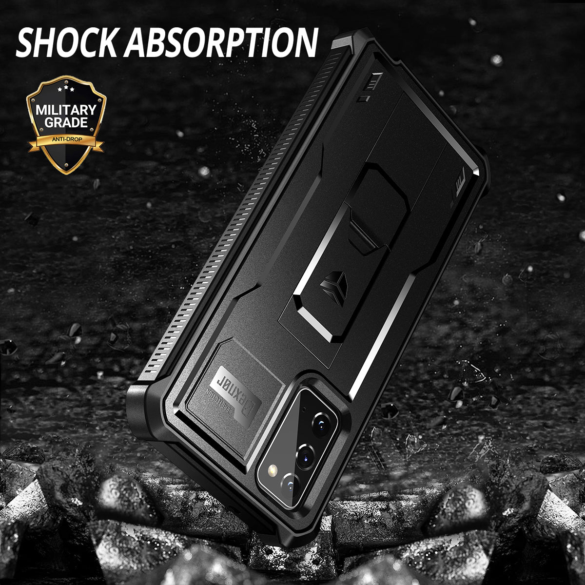 Dexnor Case for Samsung Galaxy Note 20 With Single Screen Protector Full Body Bumper Kickstand Heavy-duty Shockproof Rugged Cover.