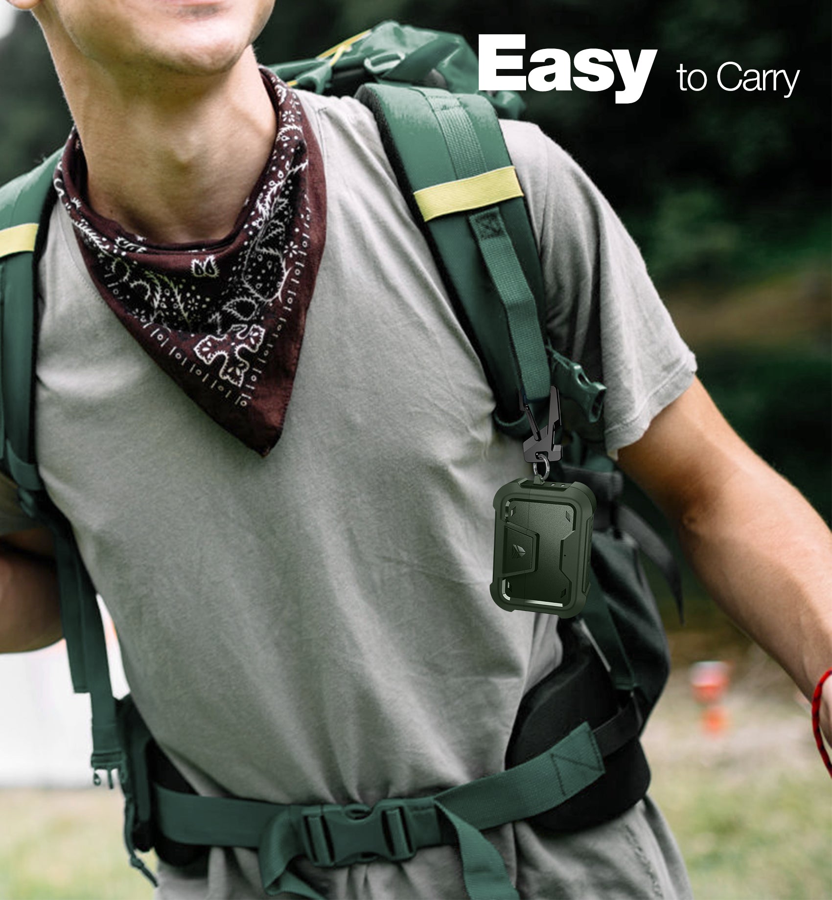 Dexnor Earphone Case for Beats Studio Buds 2021/Buds + 2023 with Secure Lock and Carabiner Full Body Bumper Shockproof Rugged Cover