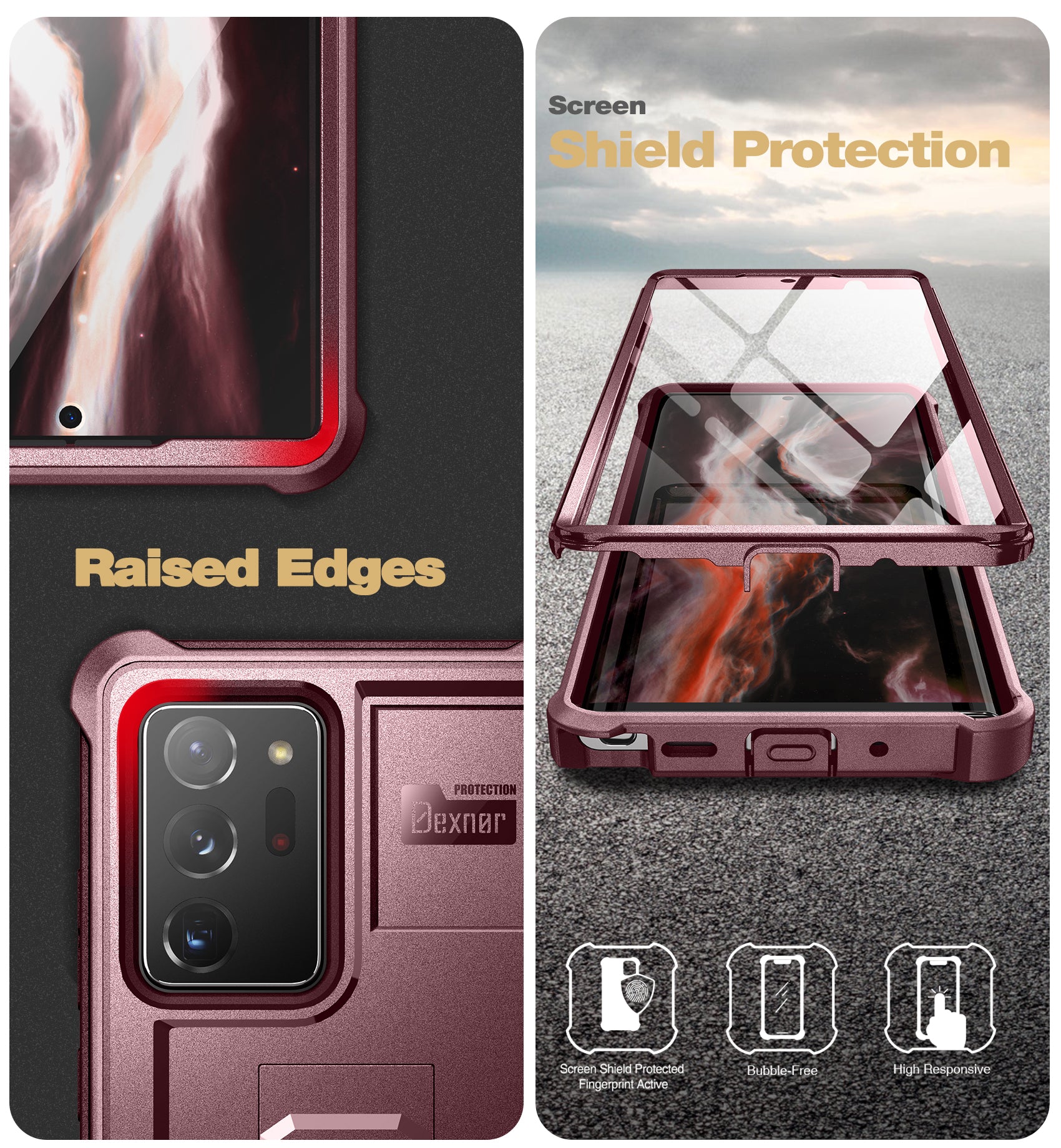 Dexnor Case for Samsung Galaxy Note 20 Ultra With Single Screen Protector Full Body Bumper Kickstand Heavy-duty Shockproof Rugged Cover.