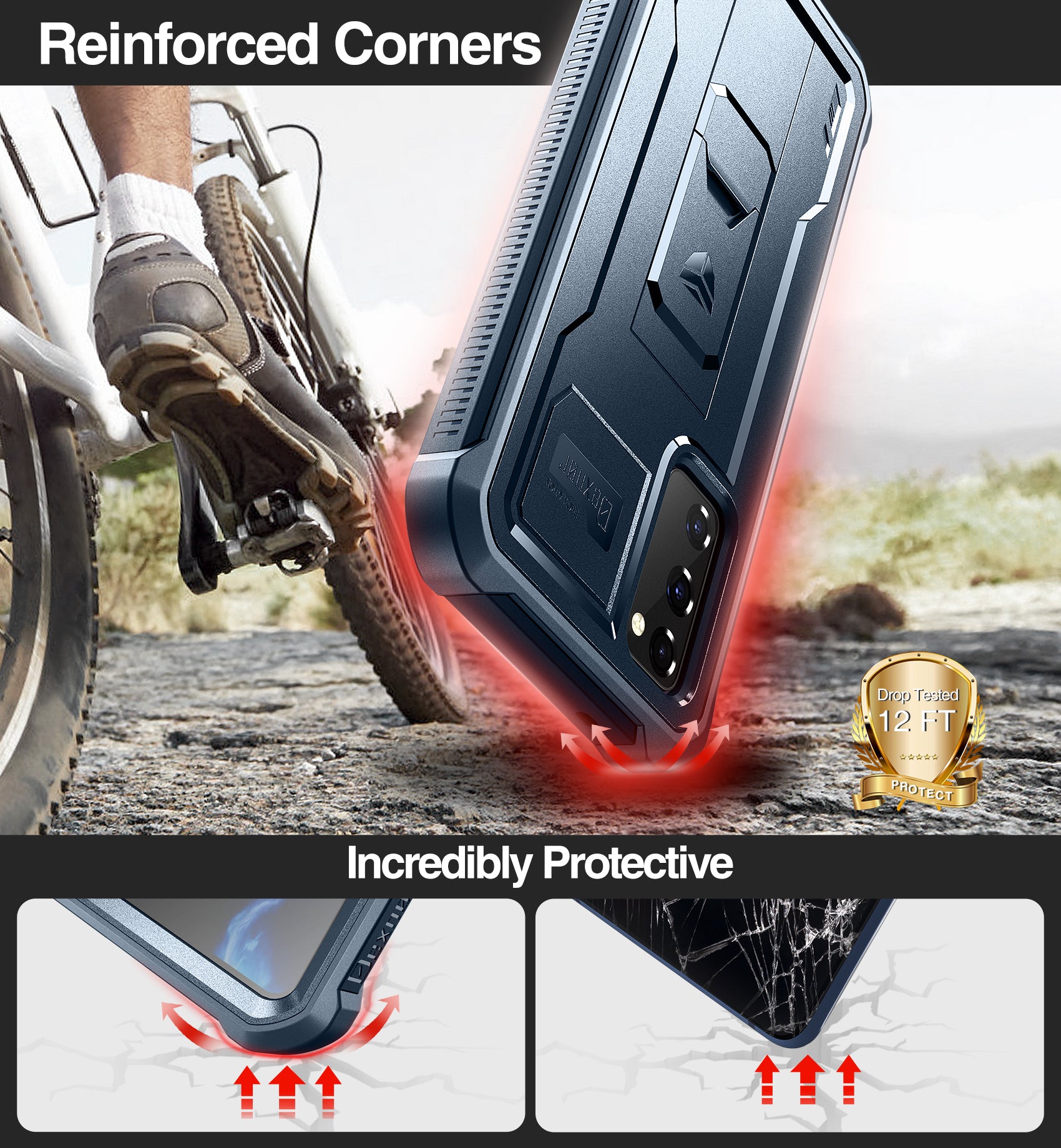 Dexnor Case for Samsung Galaxy S20 FE With Single Screen Protector Full Body Bumper Kickstand Heavy-duty Shockproof Rugged Cover