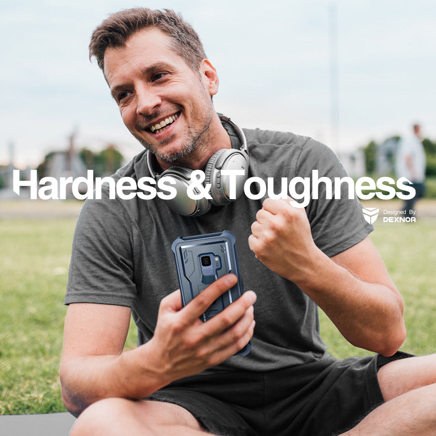 Dexnor Case for Samsung Galaxy S9 With Single Screen Protector Full Body Bumper Kickstand Heavy-duty Shockproof Rugged Cover.