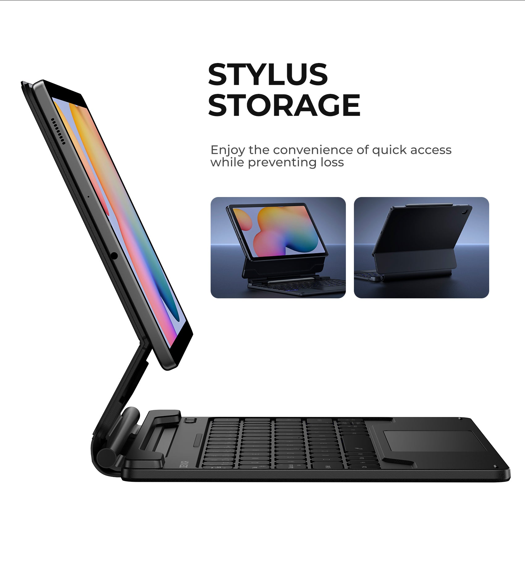 Dexnor Keyboard Case For Samsung Galaxy Tab S6 Lite 2024 With Trackpad Pen Holder Book Style Cover Slim Bluetooth Black 10.4 Inch