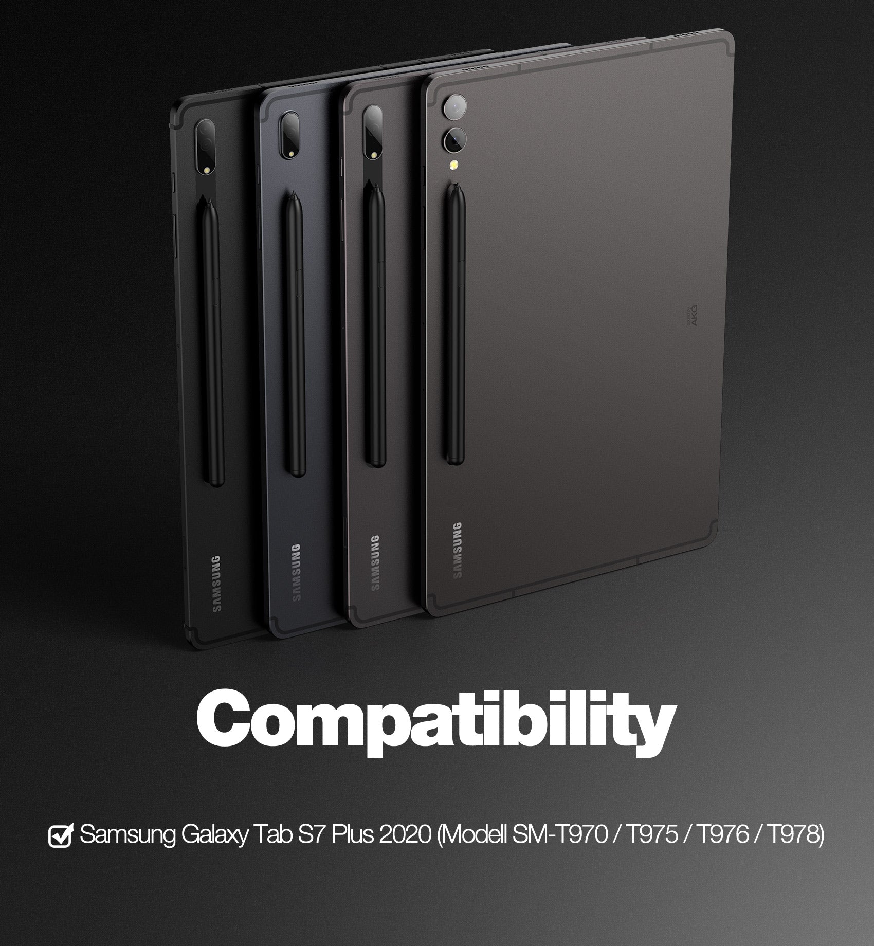 Dexnor Keyboard Case For Samsung Galaxy Tab S7+ Plus With Trackpad Book Style Cover Pen Holder Slim Bluetooth Black 12.4 Inch