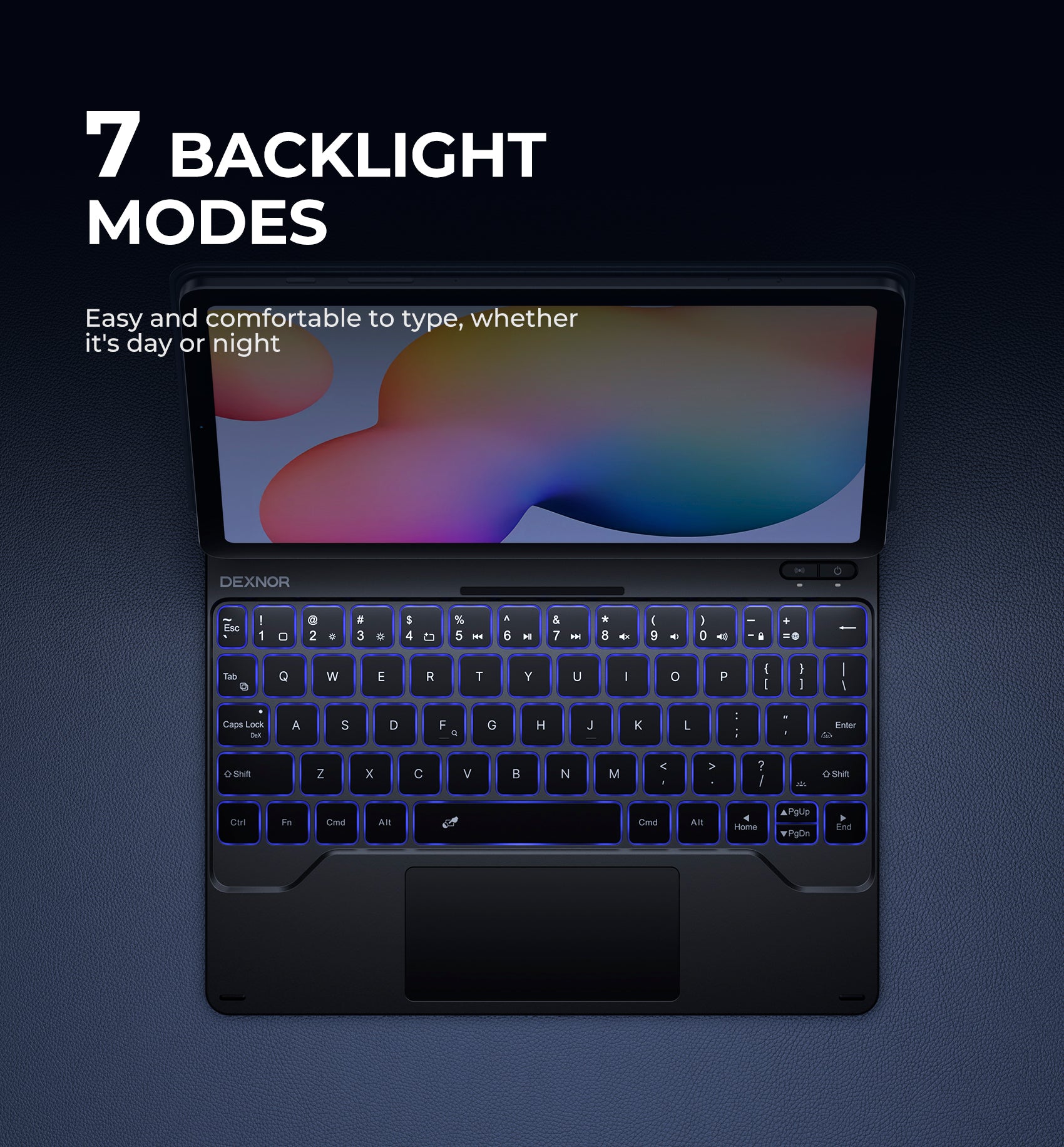 Dexnor Keyboard Case For Samsung Galaxy Tab S6 Lite 2024 With Trackpad Pen Holder Book Style Cover Slim Bluetooth Black 10.4 Inch