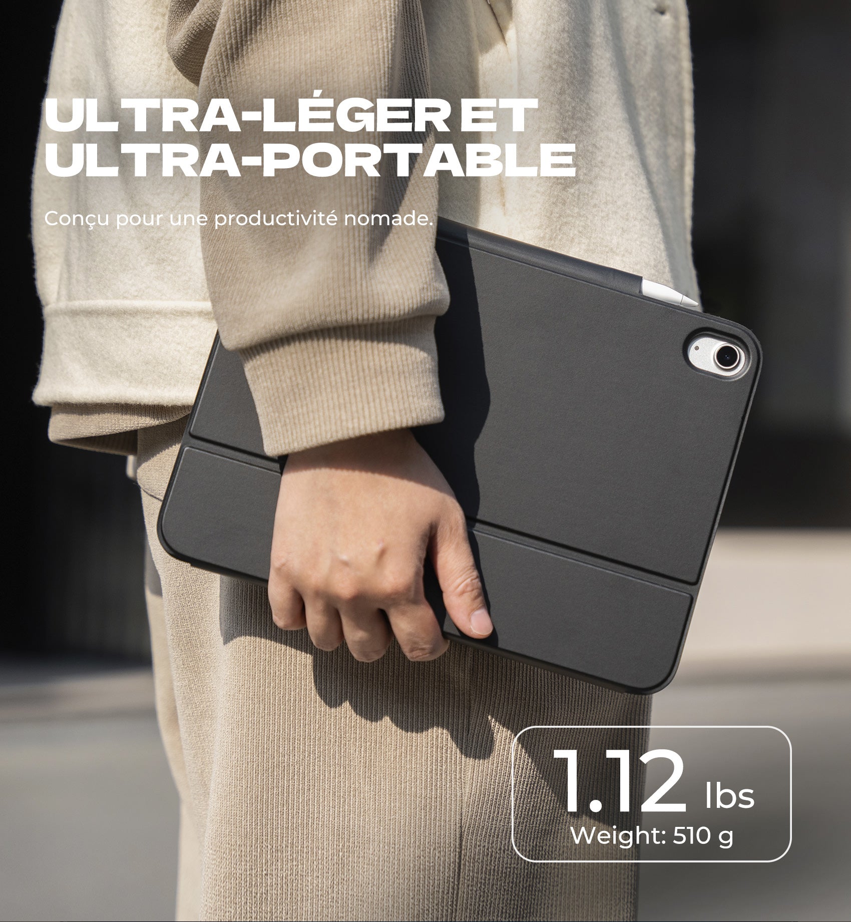 Dexnor Keyboard Case for iPad 11th Gen with Trackpad Ultra-Light Magnetic Detachable Multi-Touch Backlit 10.9" Black