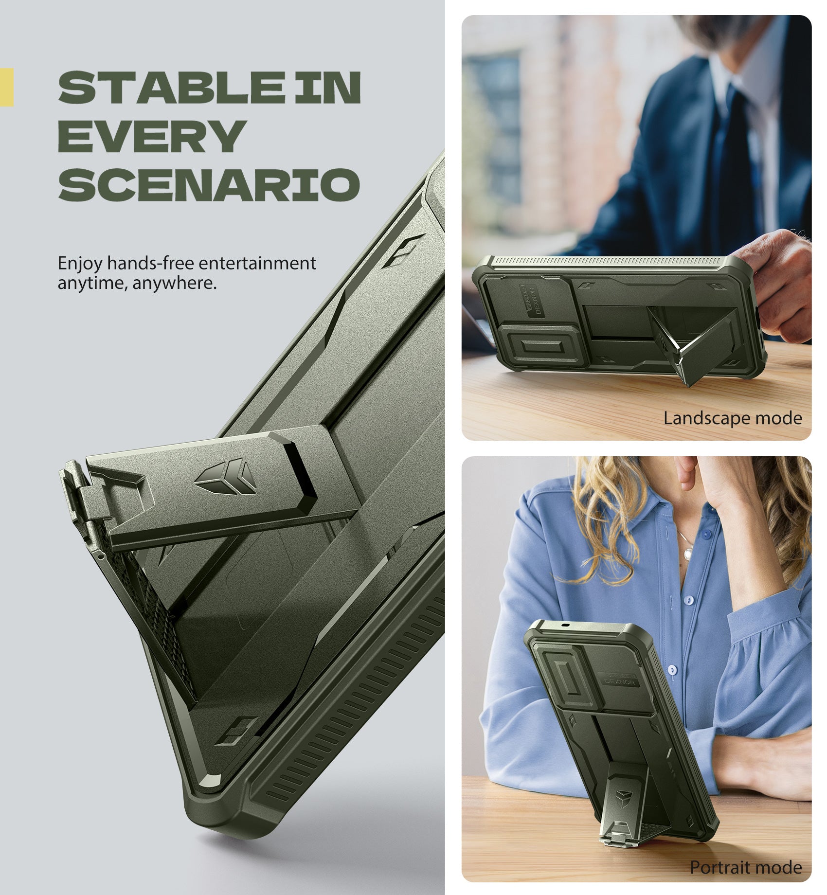 Dexnor Case for Samsung Galaxy S25 Fe Full Body With Screen Protector Slide Camera Bumper Kickstand Heavy-duty Rugged Cover