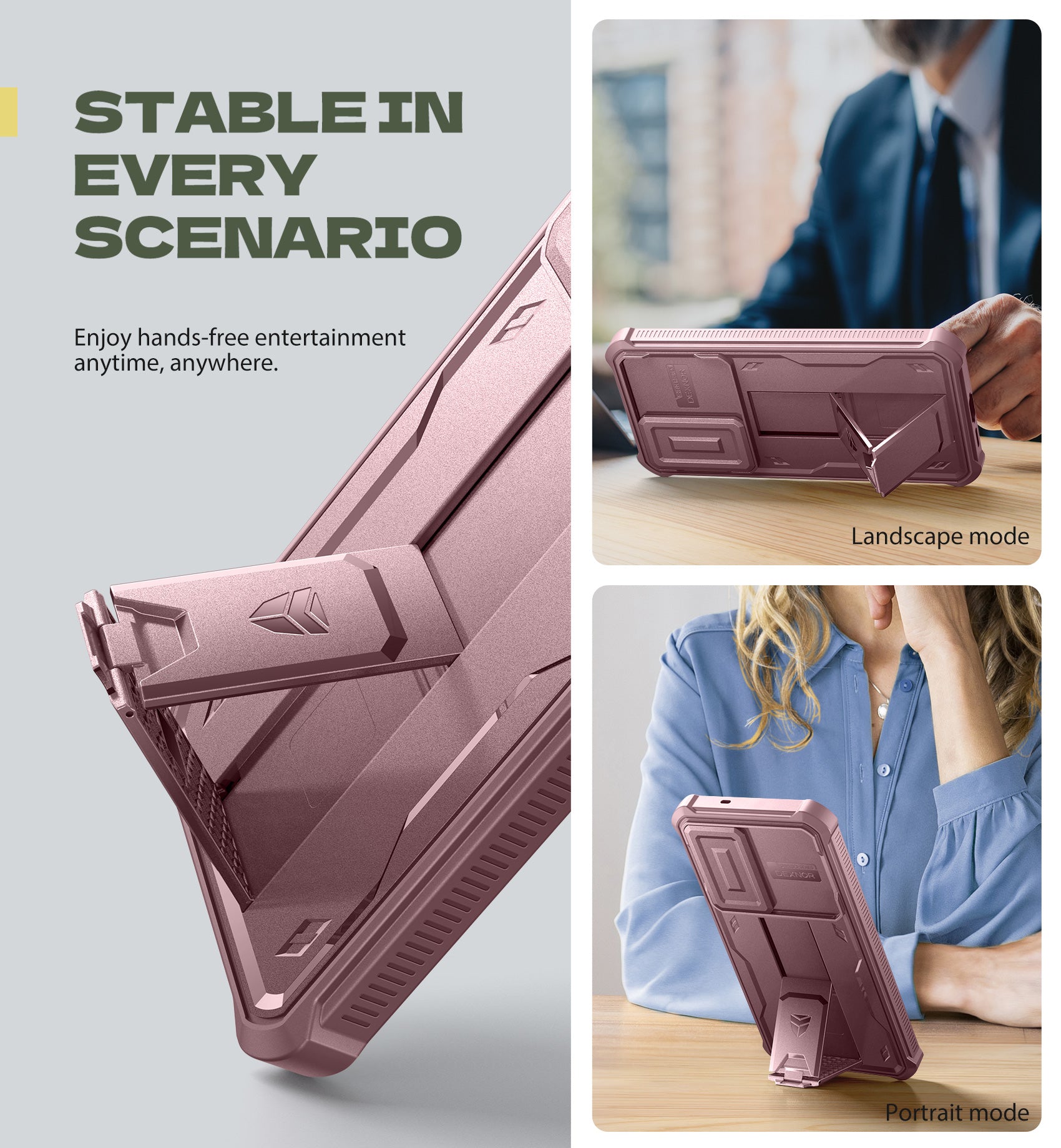 Dexnor Case for Samsung Galaxy S25 Fe Full Body With Screen Protector Slide Camera Bumper Kickstand Heavy-duty Rugged Cover