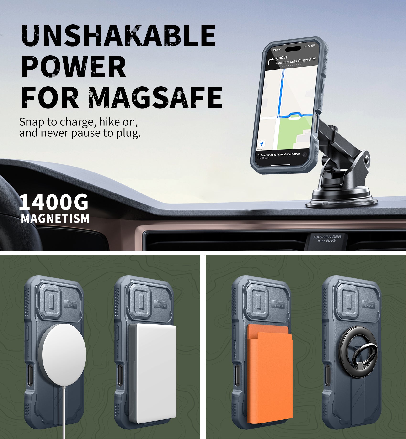 Dexnor Case For iPhone 17 With Slide Camera Cover MagSafe Heavy-duty Shockproof Bumper Full Body Built-in Screen Protector 6.3 Inch