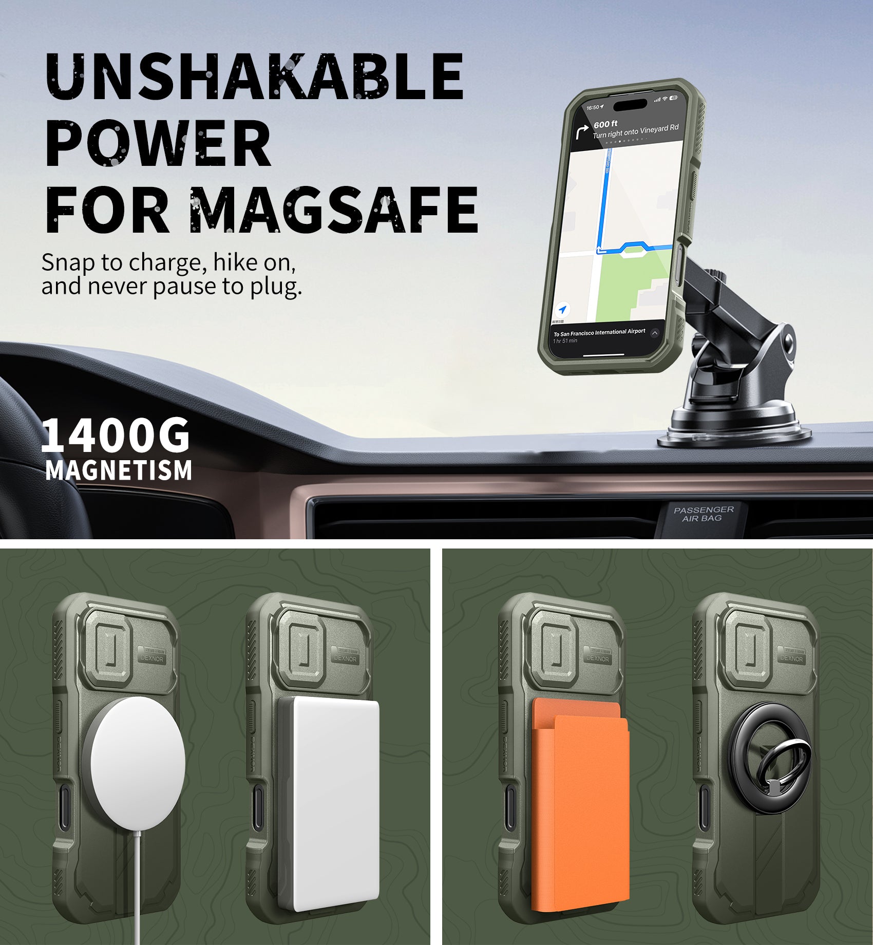 Dexnor Case For iPhone 17 With Slide Camera Cover MagSafe Heavy-duty Shockproof Bumper Full Body Built-in Screen Protector 6.3 Inch