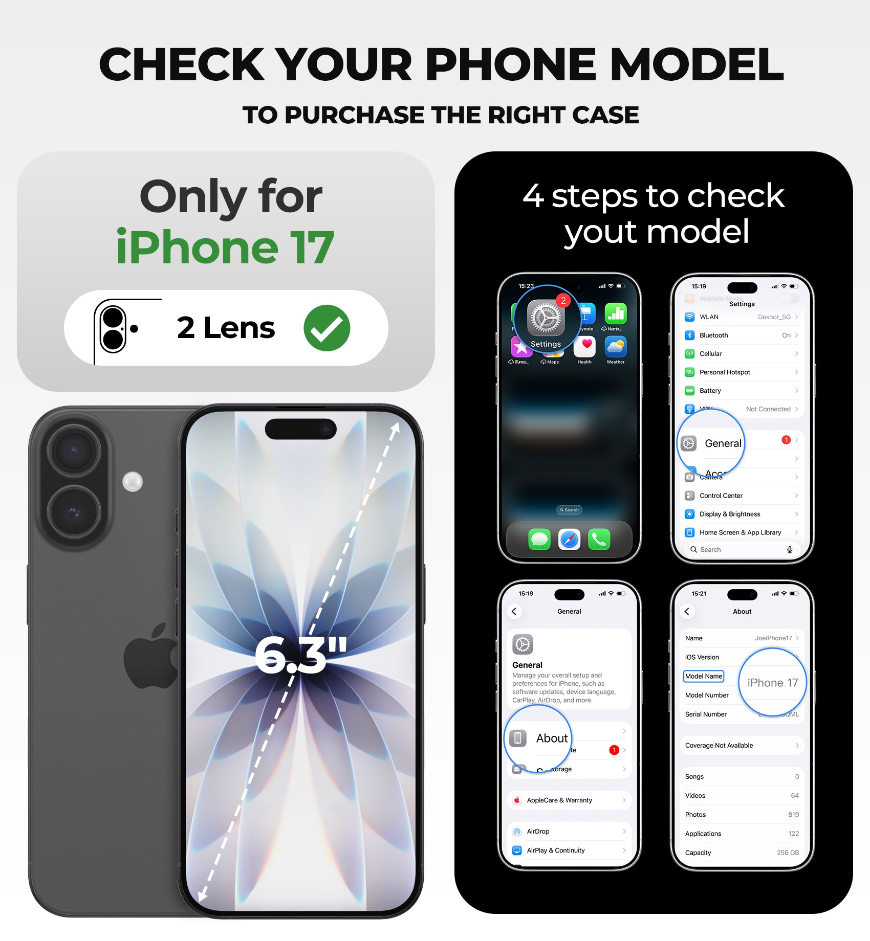 Dexnor Case for iPhone 17 with Slide Camera Cover Adjustable Kickstand Privacy Screen Protector Compatible with MagSafe Rugged Bumper Cases Heavy-Duty Magnetic Protective Cover 6.3 Inch