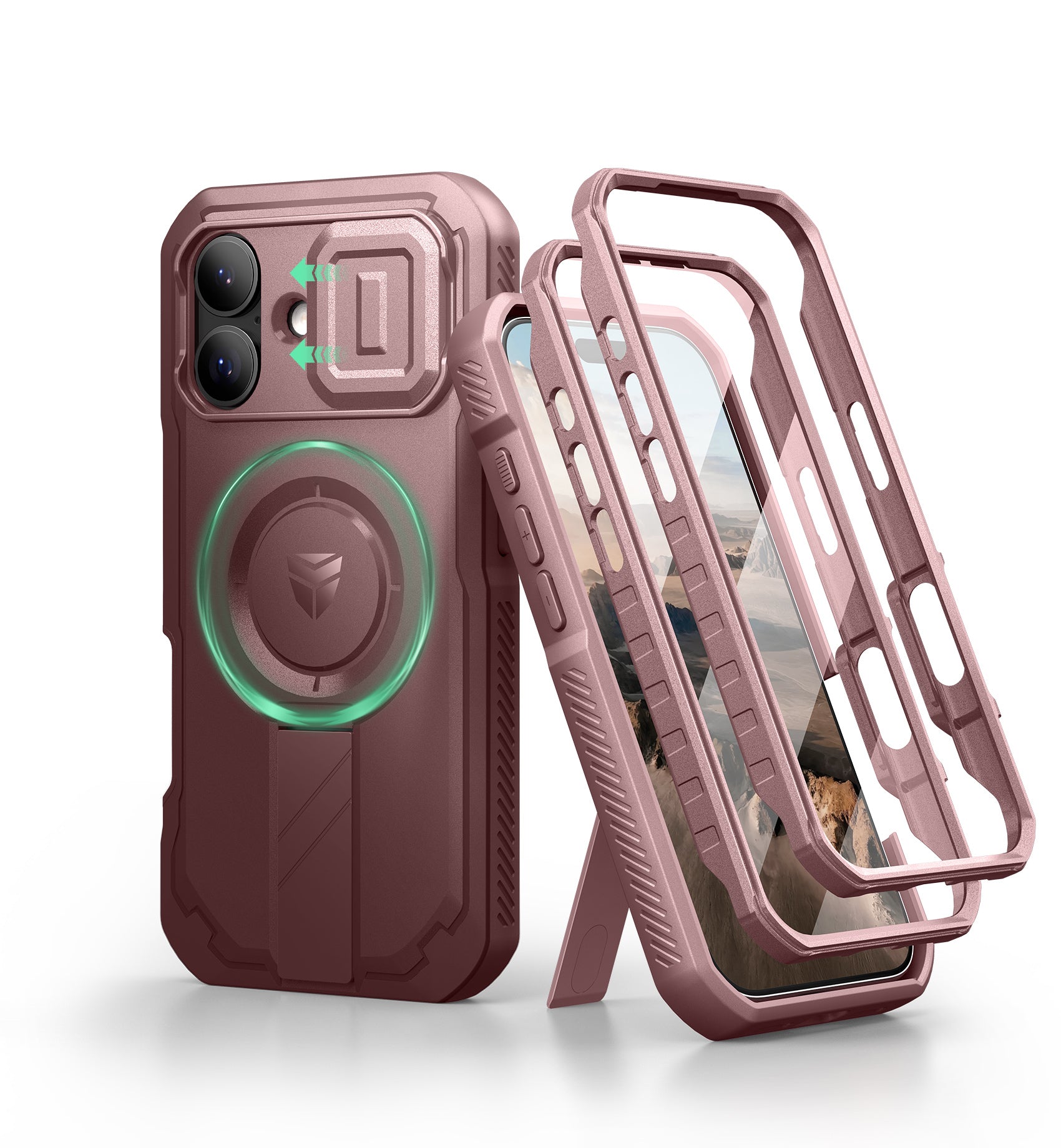 Dexnor Case For iPhone 17 With Slide Camera Cover MagSafe Heavy-duty Shockproof Bumper Full Body Built-in Screen Protector 6.3 Inch