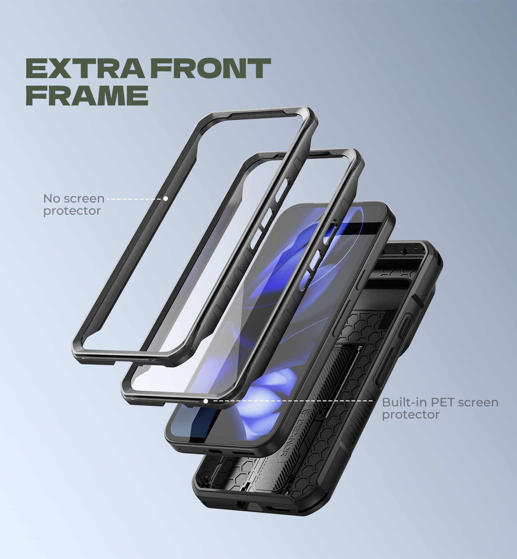 Dexnor Case for Google Pixel 9A With Screen Protector Full Body Bumper Kickstand Heavy-duty Shockproof Rugged Cover.