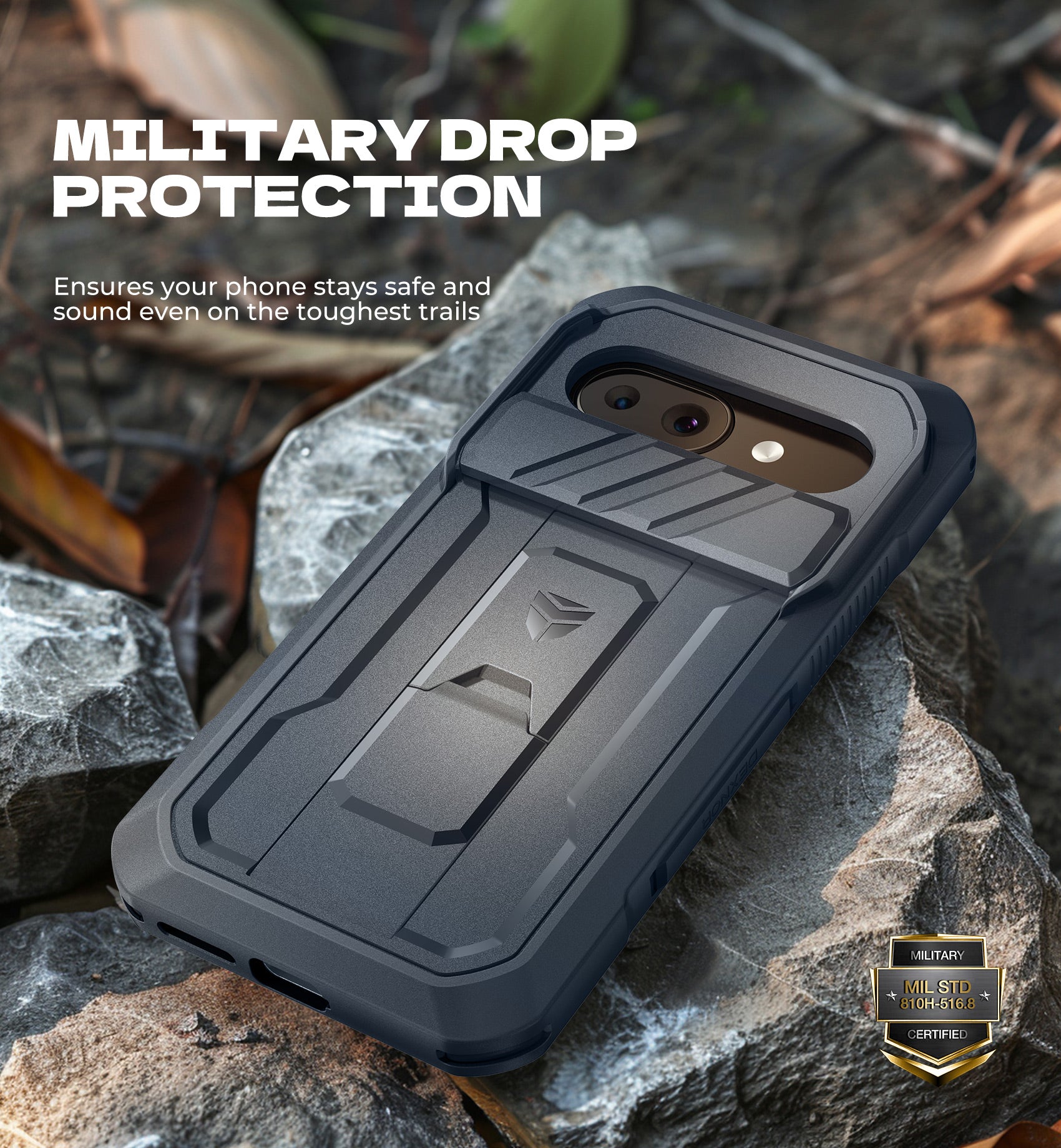 Dexnor Case for Google Pixel 9A With Screen Protector Full Body Bumper Kickstand Heavy-duty Shockproof Rugged Cover.
