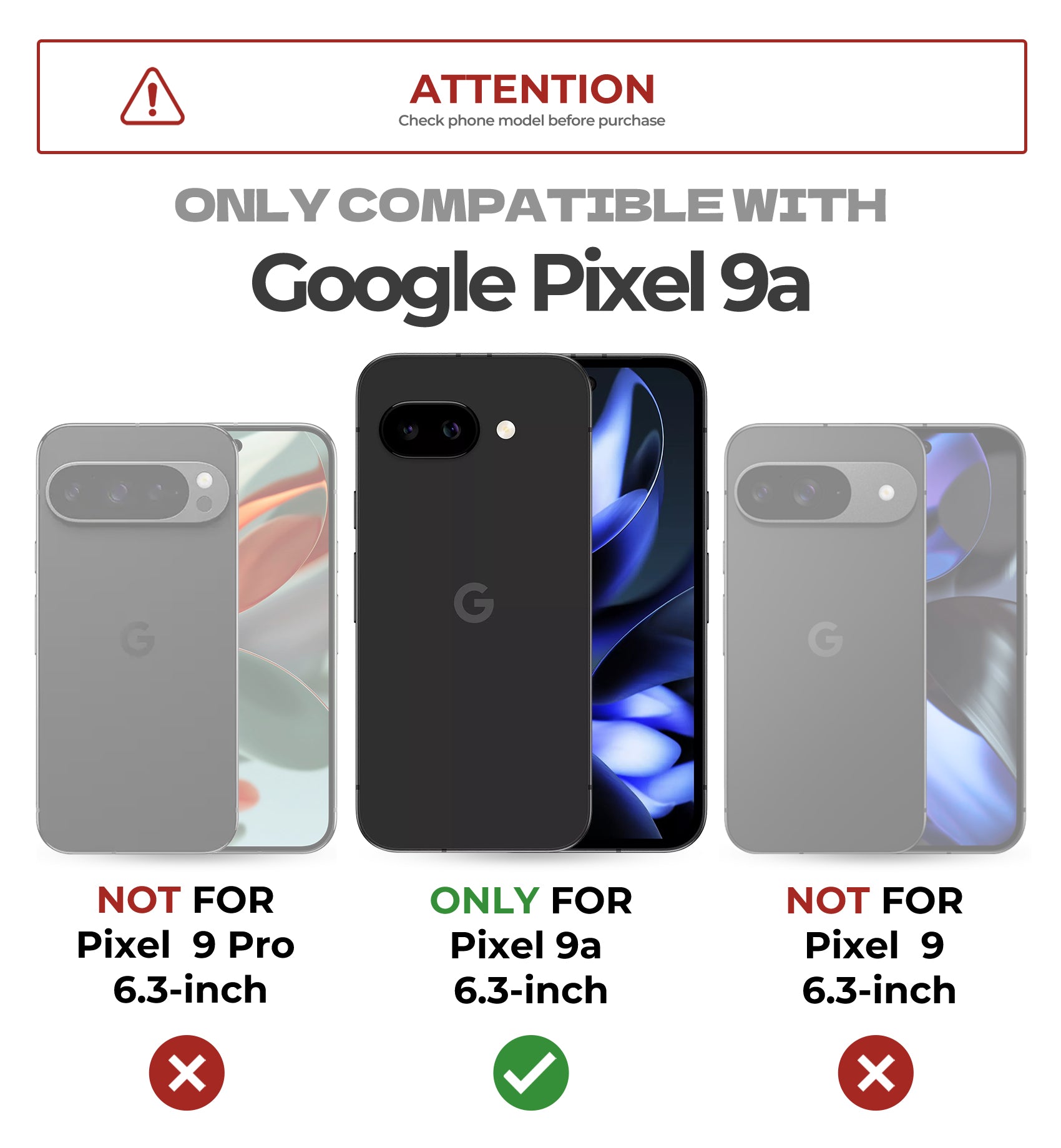Dexnor Case for Google Pixel 9A With Screen Protector Full Body Bumper Kickstand Heavy-duty Shockproof Rugged Cover.