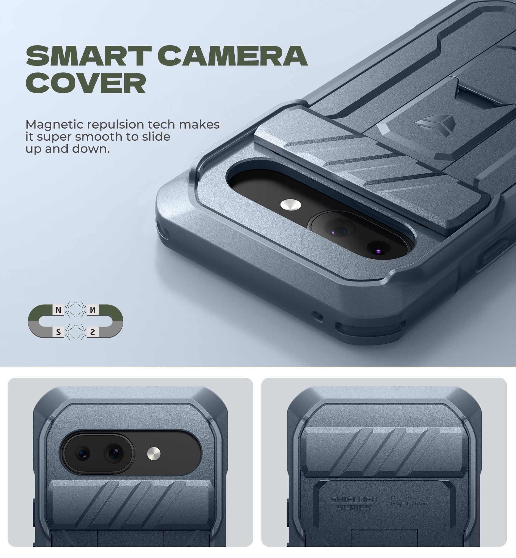 Dexnor Case for Google Pixel 9A With Screen Protector Full Body Bumper Kickstand Heavy-duty Shockproof Rugged Cover.