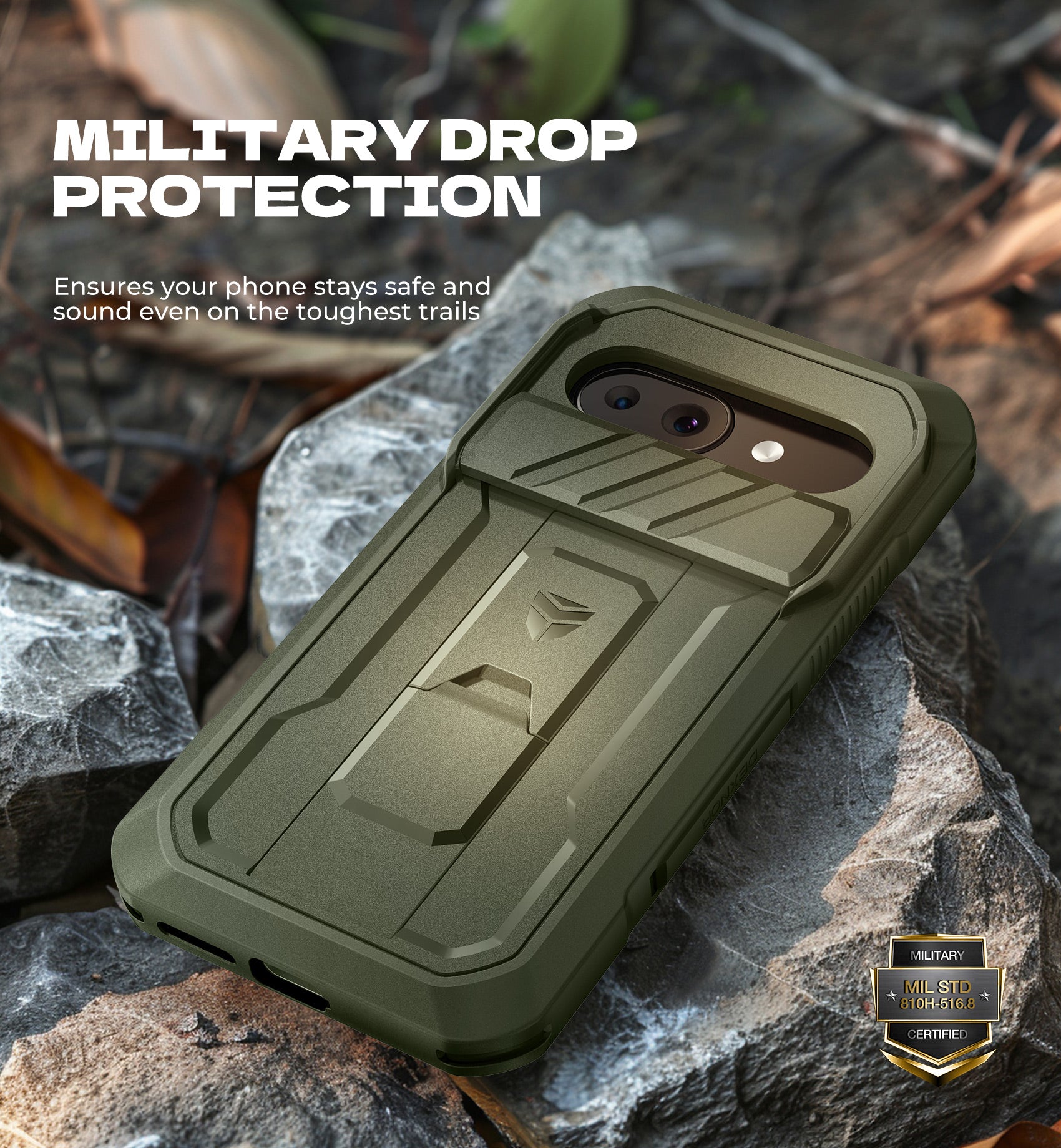Dexnor Case for Google Pixel 9A With Screen Protector Full Body Bumper Kickstand Heavy-duty Shockproof Rugged Cover.