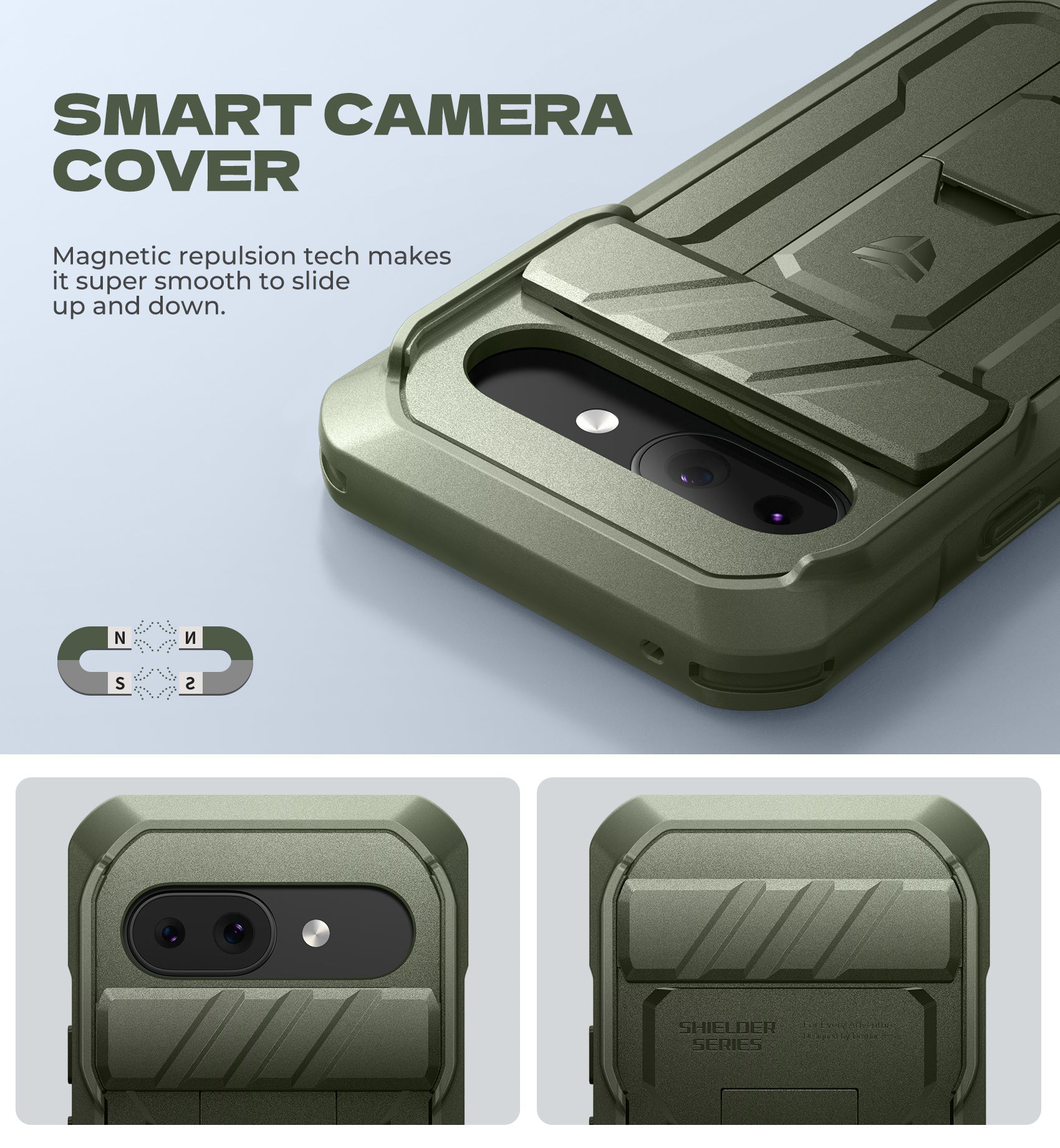 Dexnor Case for Google Pixel 9A With Screen Protector Full Body Bumper Kickstand Heavy-duty Shockproof Rugged Cover.